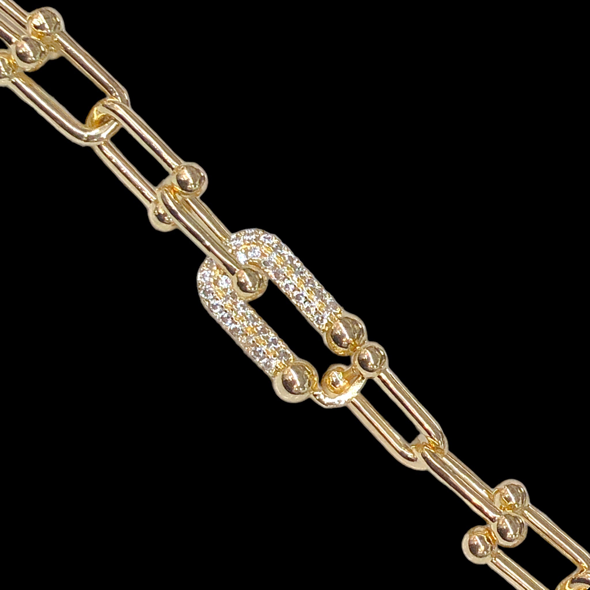 18k Gold Filled Milano Venetta CZ Bracelet- kuania oro laminado