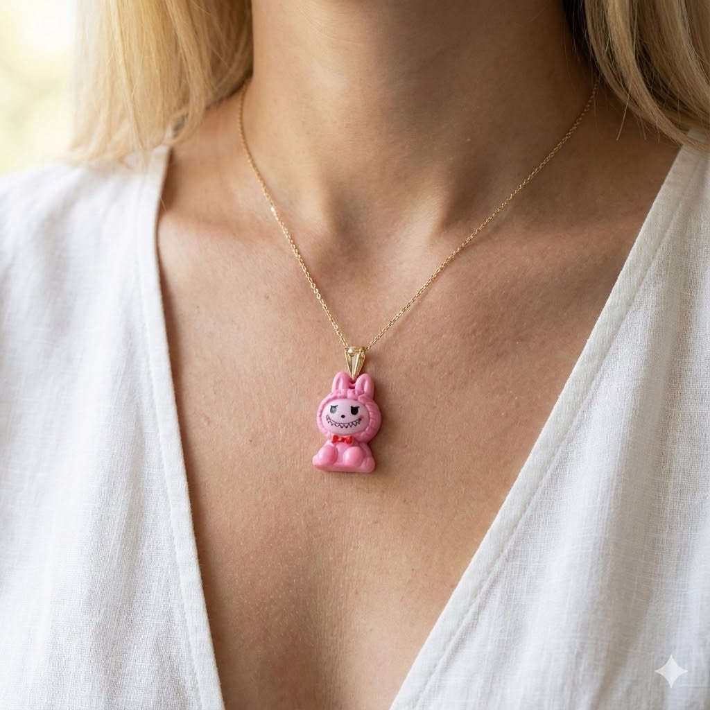 Oro Laminado Gold Filled Mini Fufu Monster Pendant