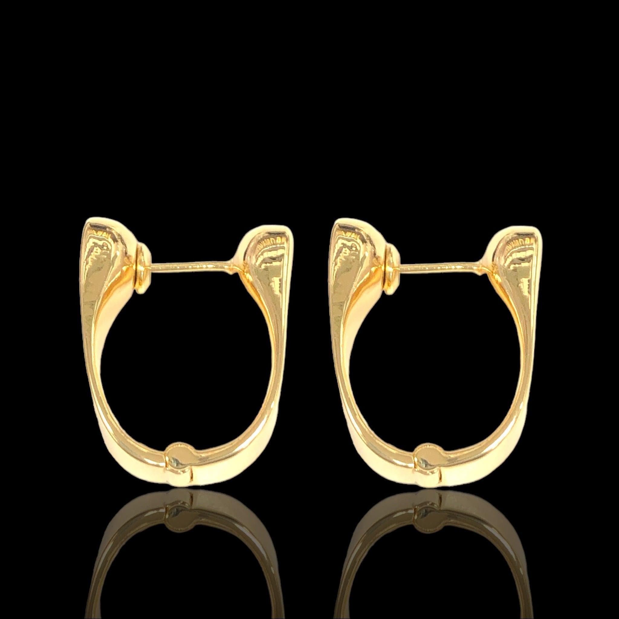 Oro Laminado Gold Filled Modern Cuff Hoop Earrings