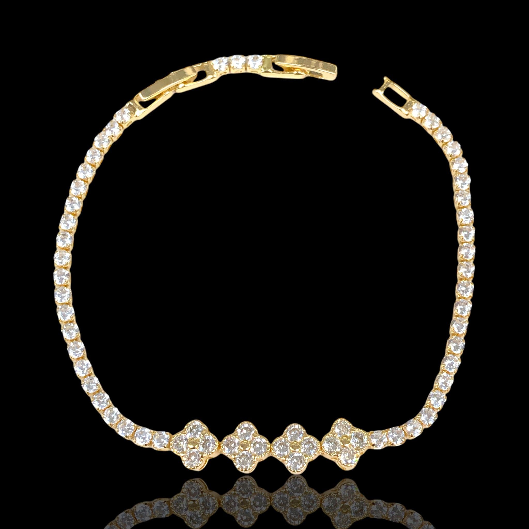 18k Gold Filled Morning Clover CZ Bracelet