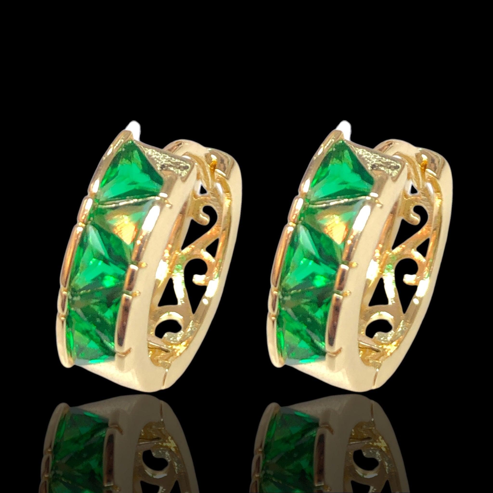 Oro Laminado Gold Filled Mykonos CZ Hoop Earrings