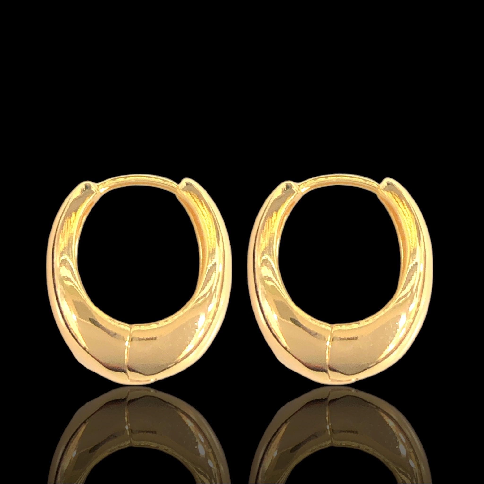 Oro Laminado Gold Filled Nora Puff Hoop Earrings