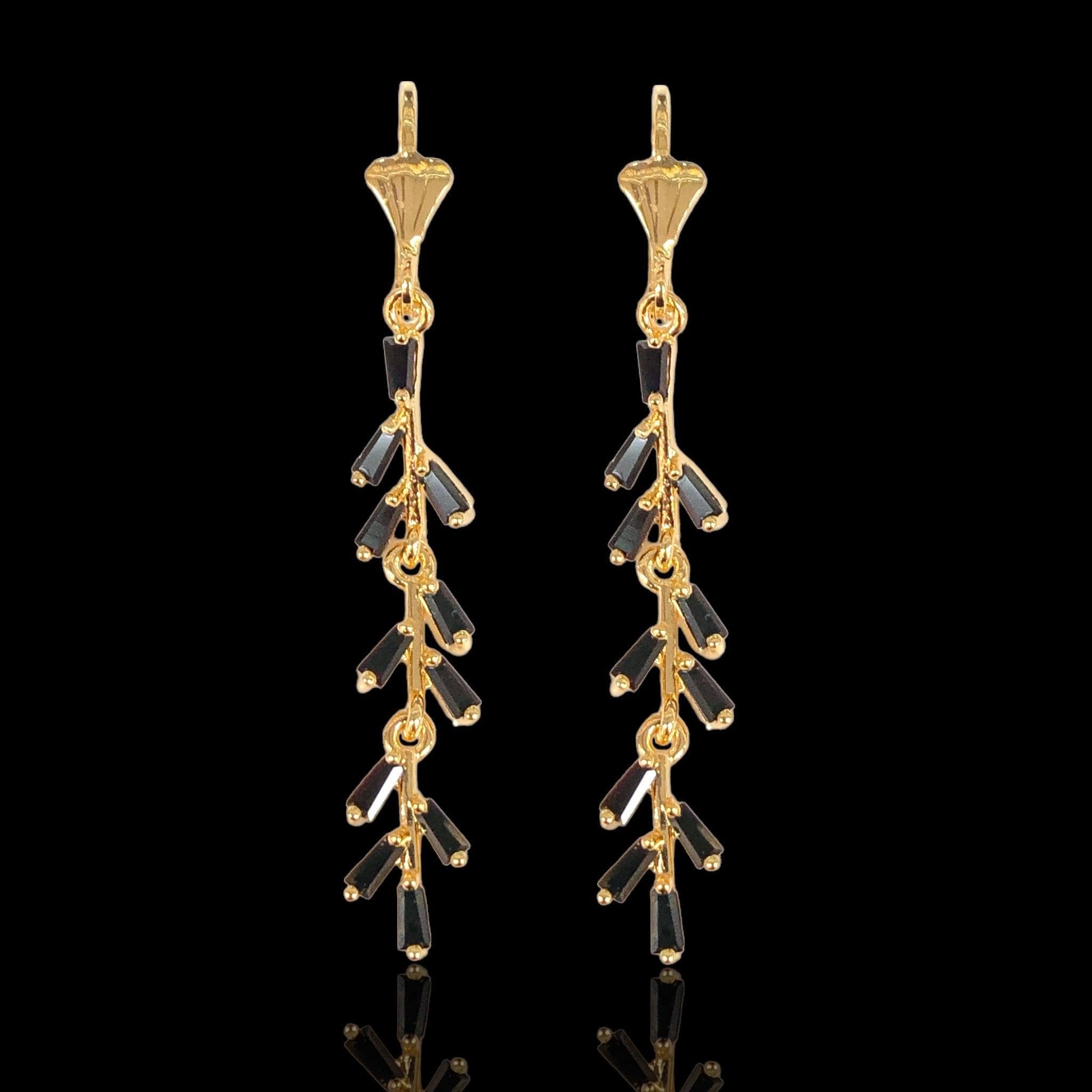 Oro Laminado Gold Filled Norway Frozen CZ Dangle Earrings