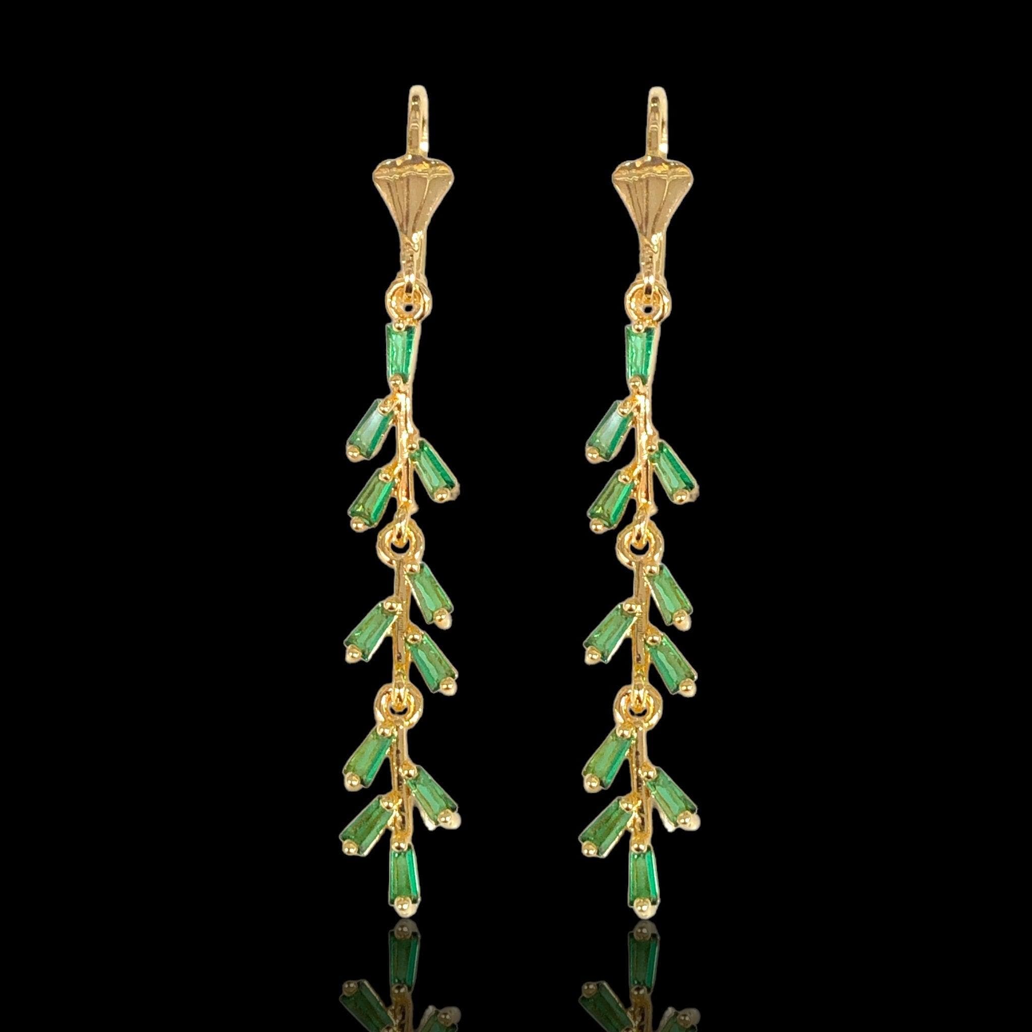 Oro Laminado Gold Filled Norway Frozen CZ Dangle Earrings