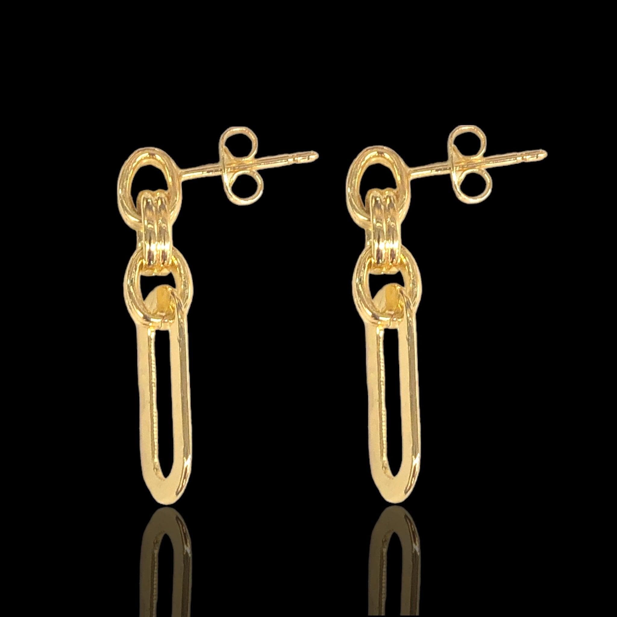 Oro Laminado Gold Filled Nugget Bar Dangle Earrings