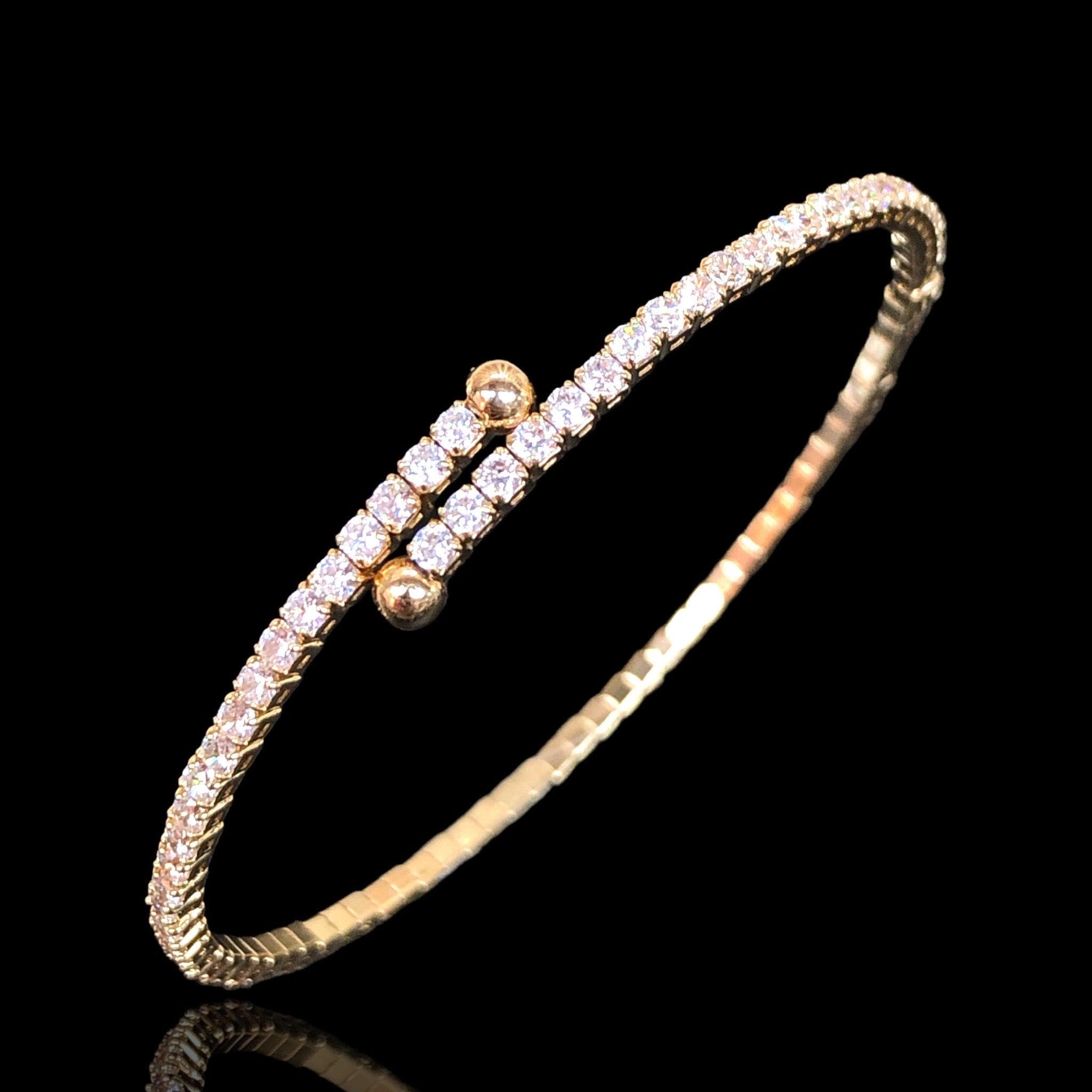 Oro Laminado Gold Filled Paris Style Tennis CZ Cuff