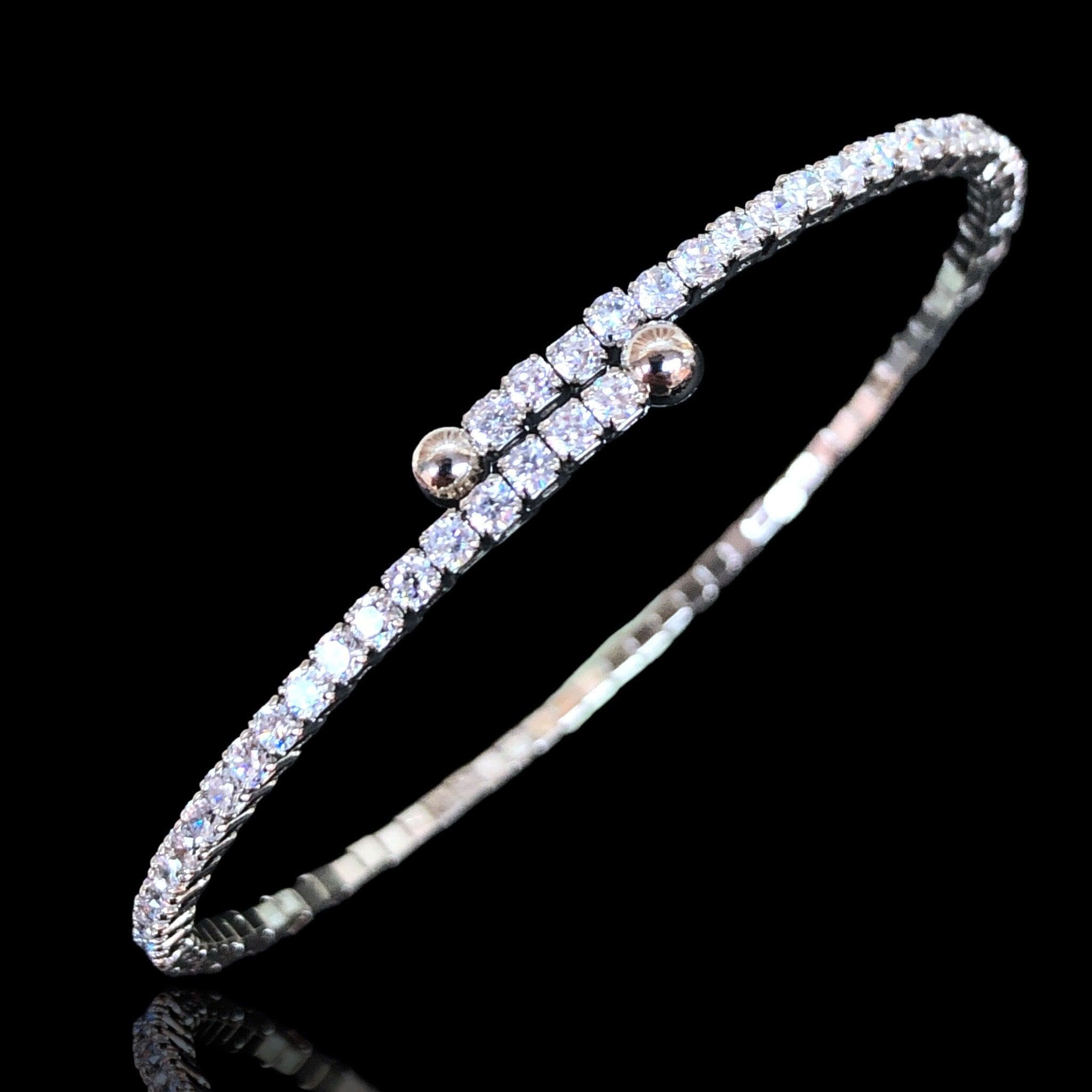 Oro Laminado Gold Filled Paris Style Tennis CZ Cuff