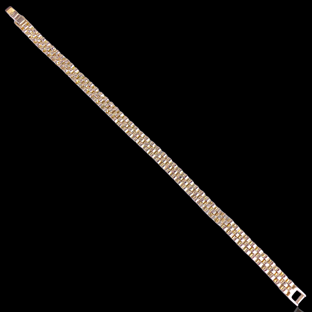 Oro Laminado Gold Filled Petite Swiss Rolx Chain Bracelet