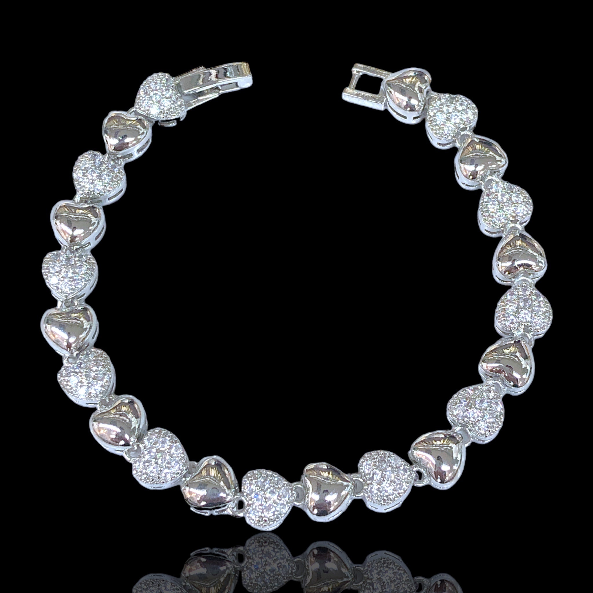 18k Gold Filled Pure Heart CZ Bracelet- KUANIA ORO LAMINADO