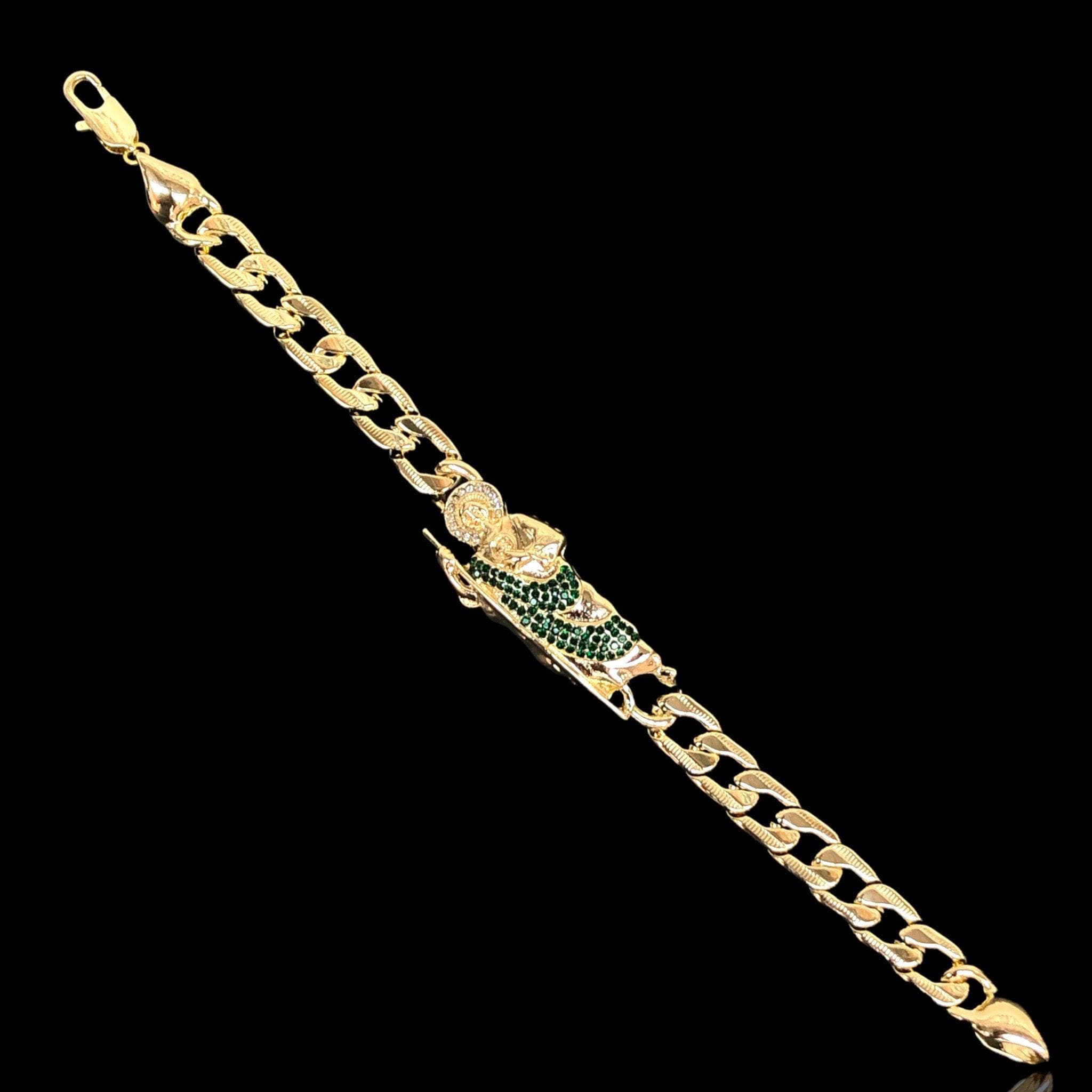 Oro Laminado Gold Filled Saint Jude Cuban Bracelet