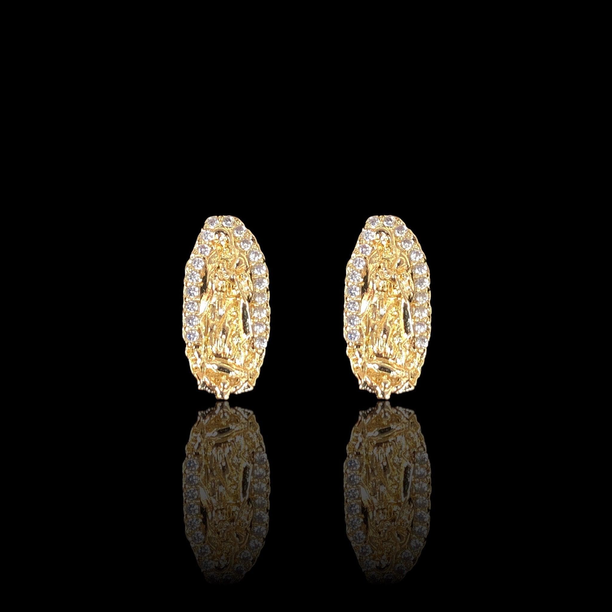 Oro Laminado Gold Filled Shining Light Guadalupe Stud Earrings