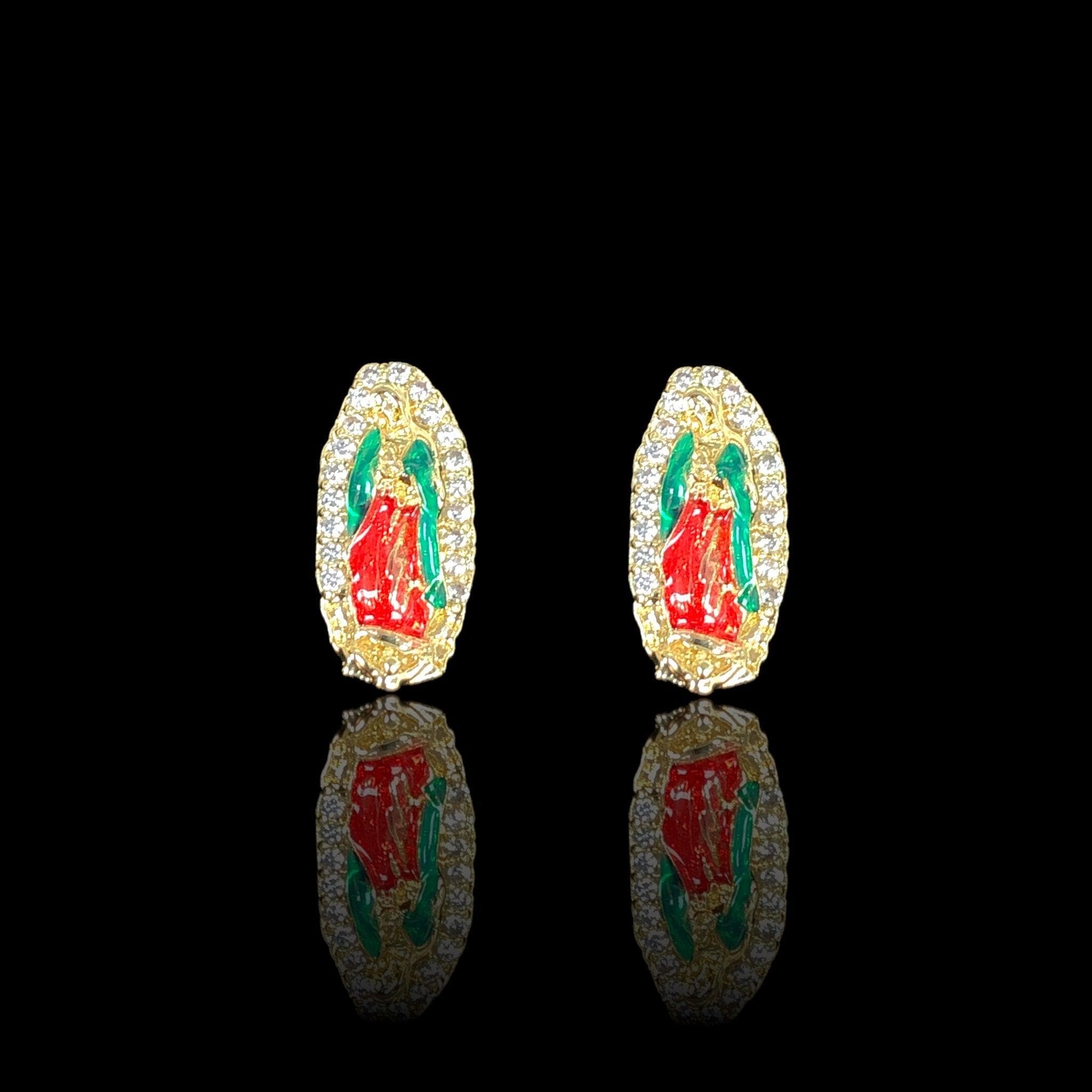 Oro Laminado Gold Filled Shining Light Guadalupe Stud Earrings