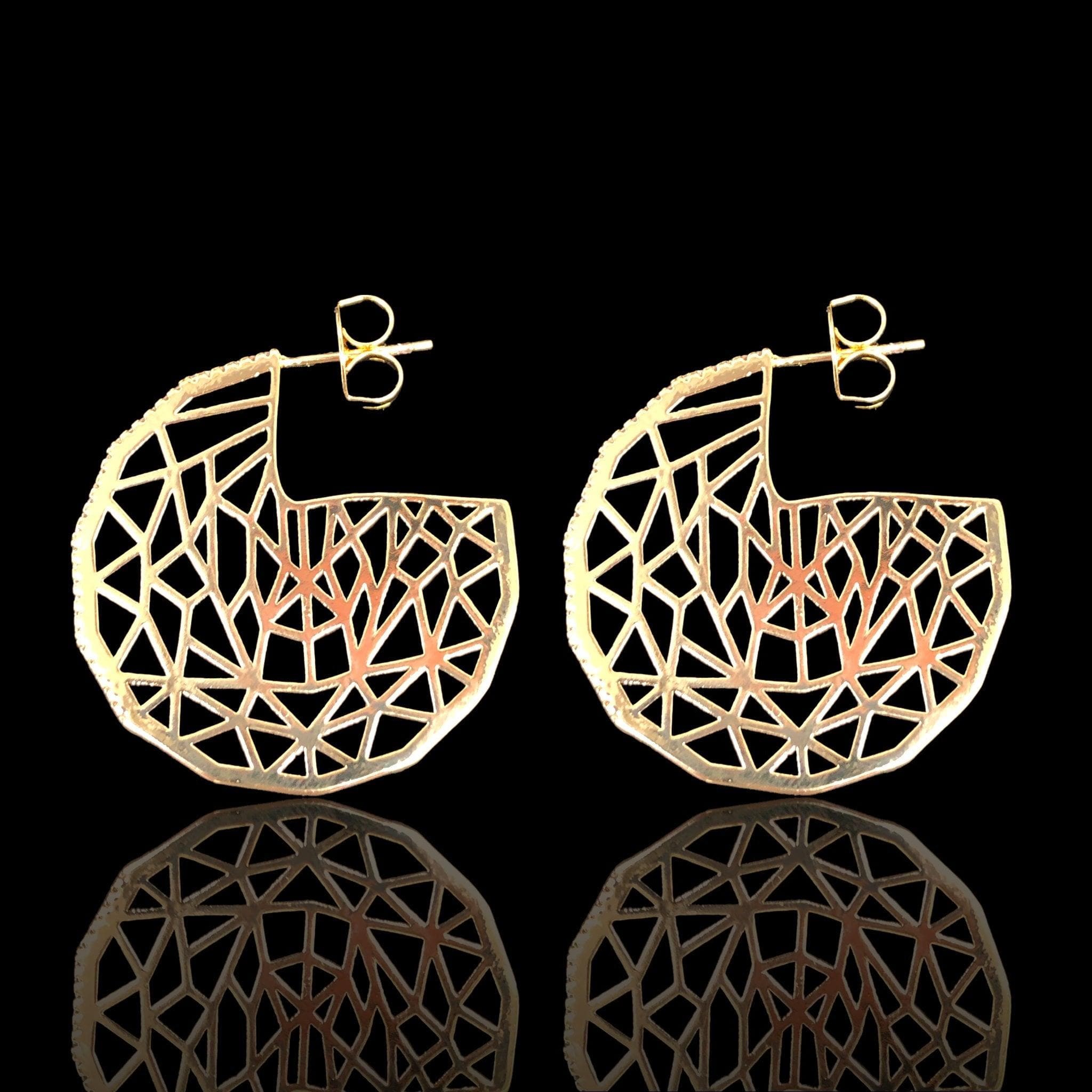 Oro Laminado Gold Filled Strasbourg CZ Hoop Earrings