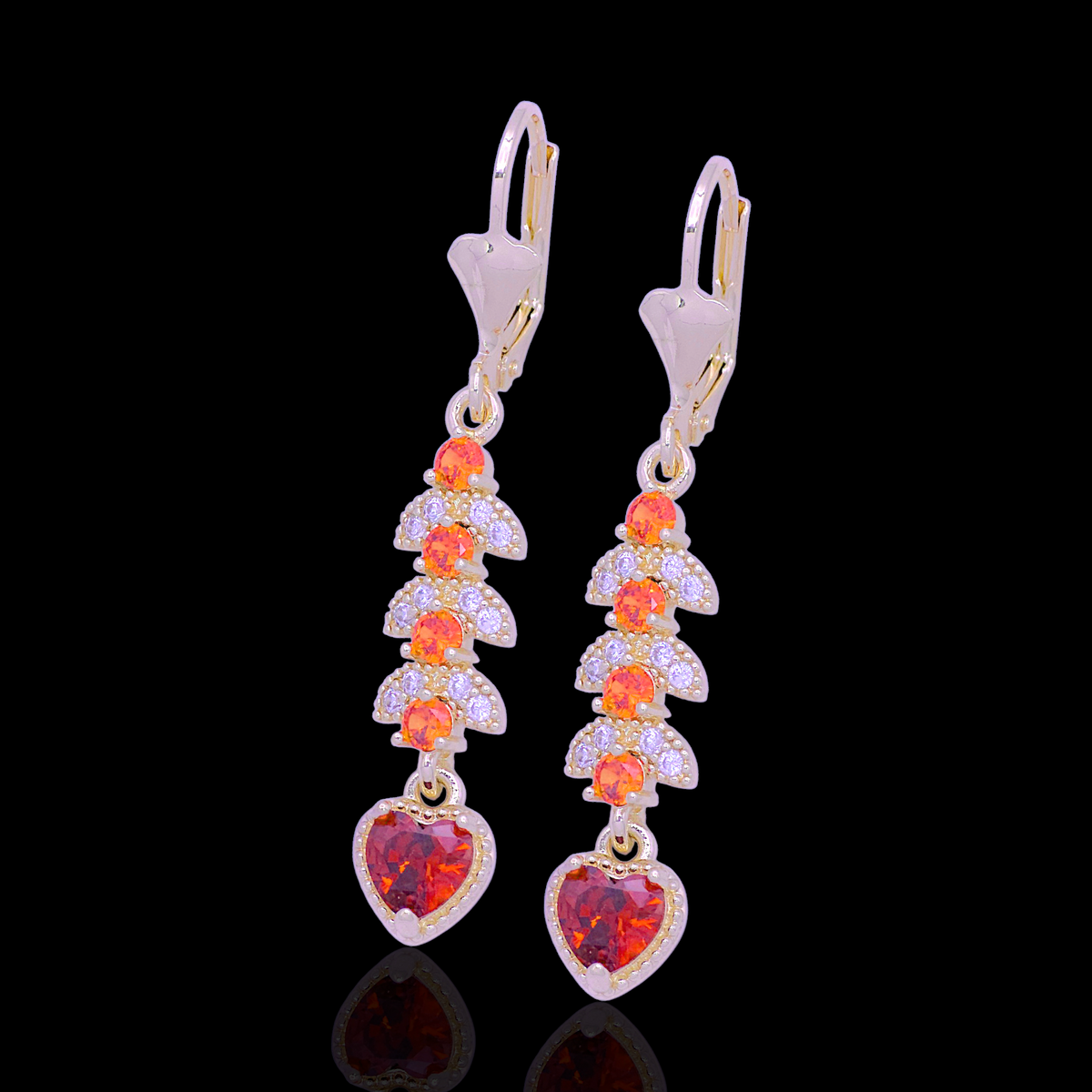 Oro Laminado Gold Filled Tallinn Oceanic Heart Earrings