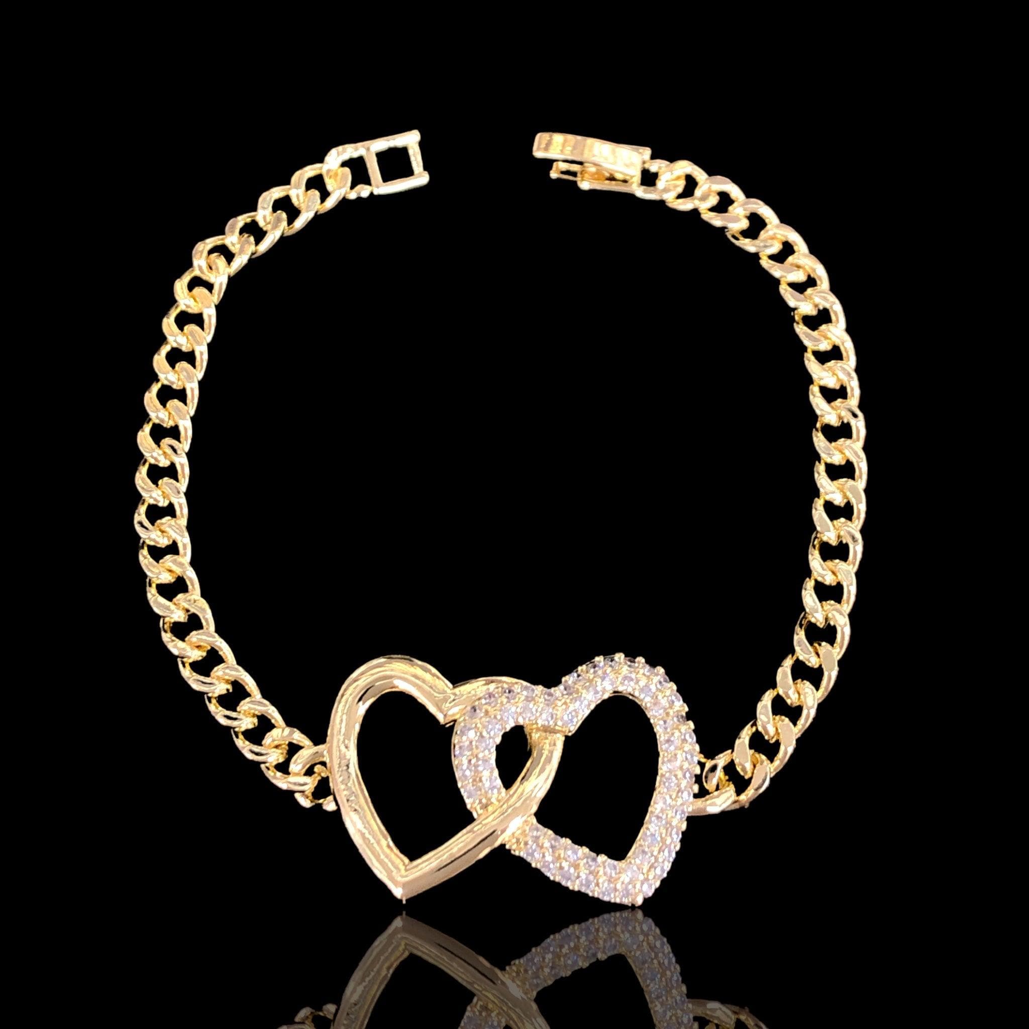Oro Laminado Gold Filled Trinity Heart Bracelet