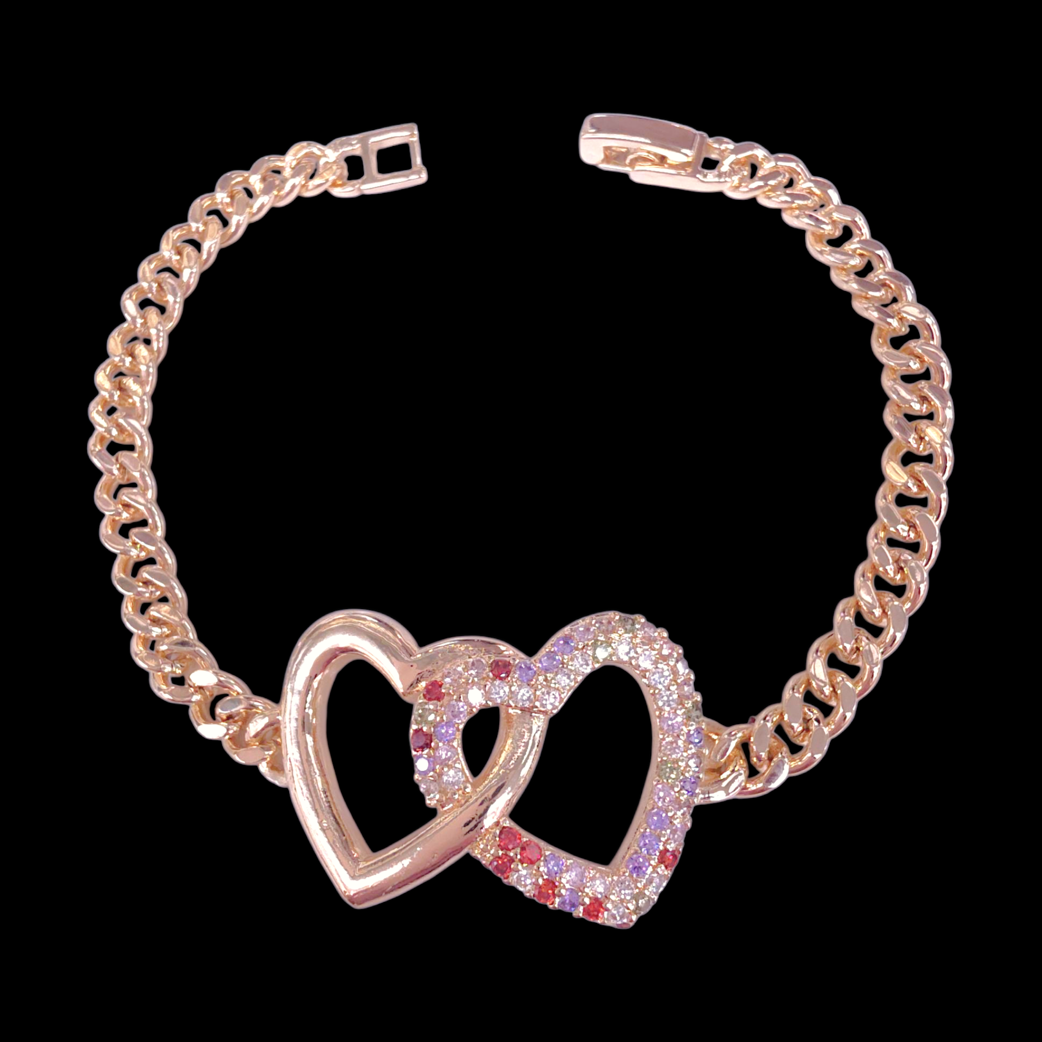 Oro Laminado Gold Filled Trinity Heart Bracelet