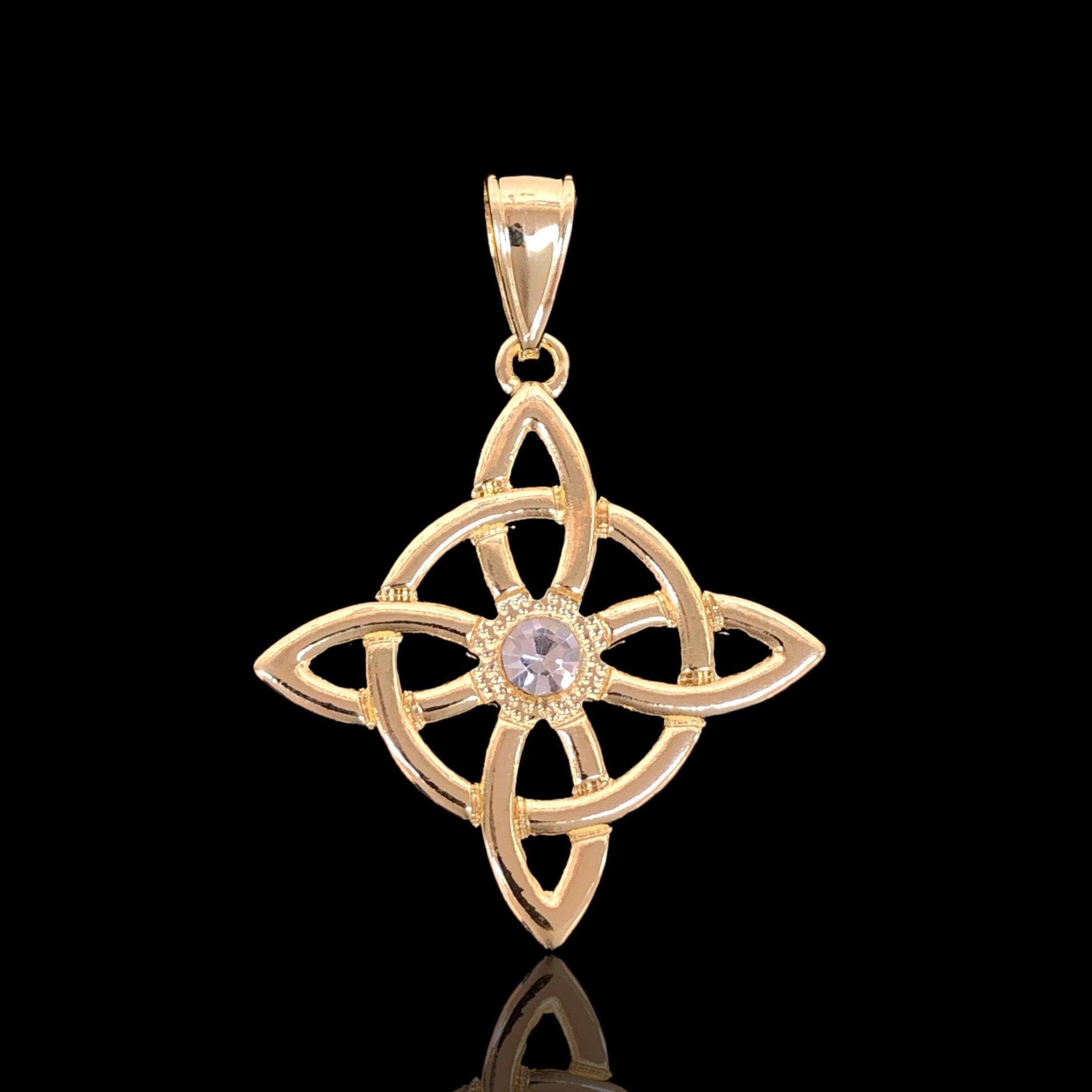 Oro Laminado Gold Filled Trinity Witches Knot Pendant