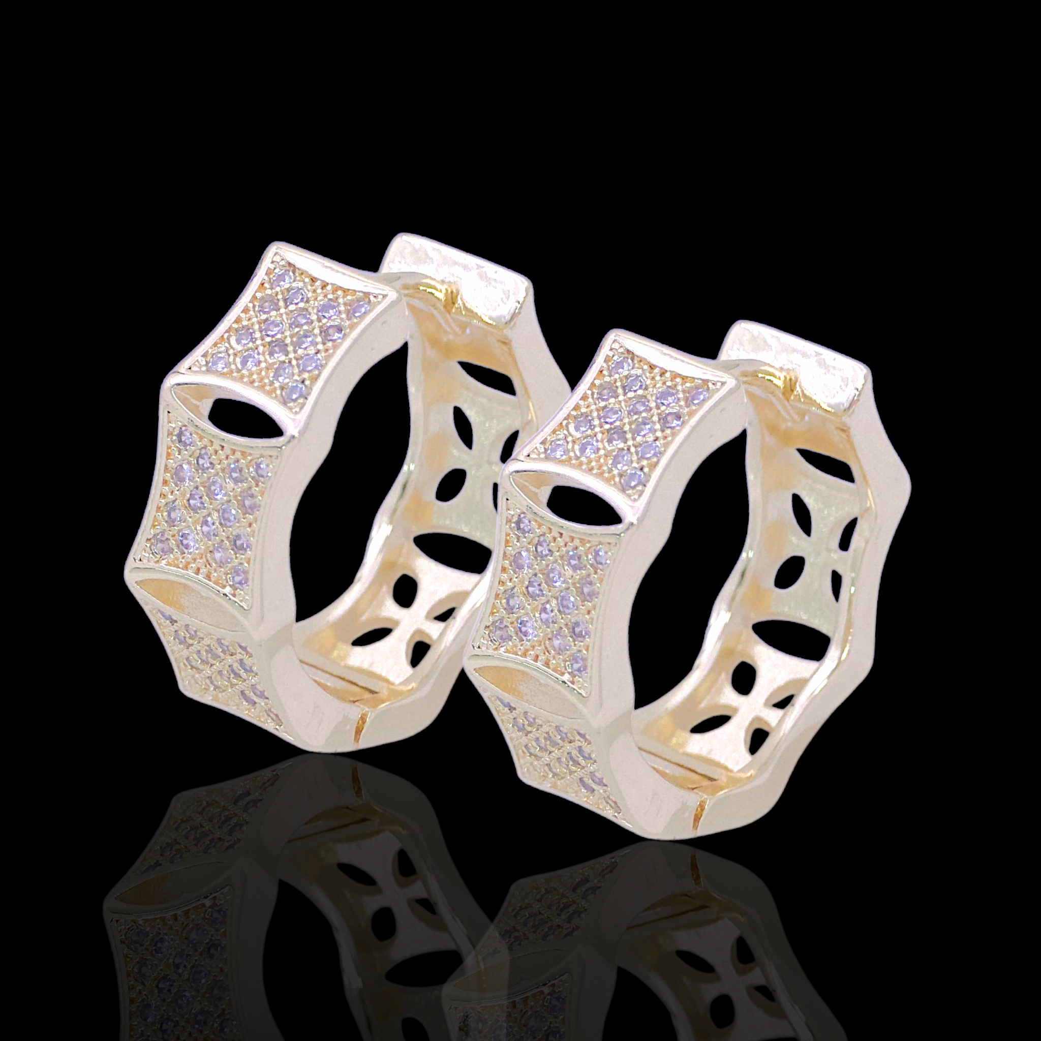 Oro Laminado Gold Filled Valencia Burst Zirconia Earrings