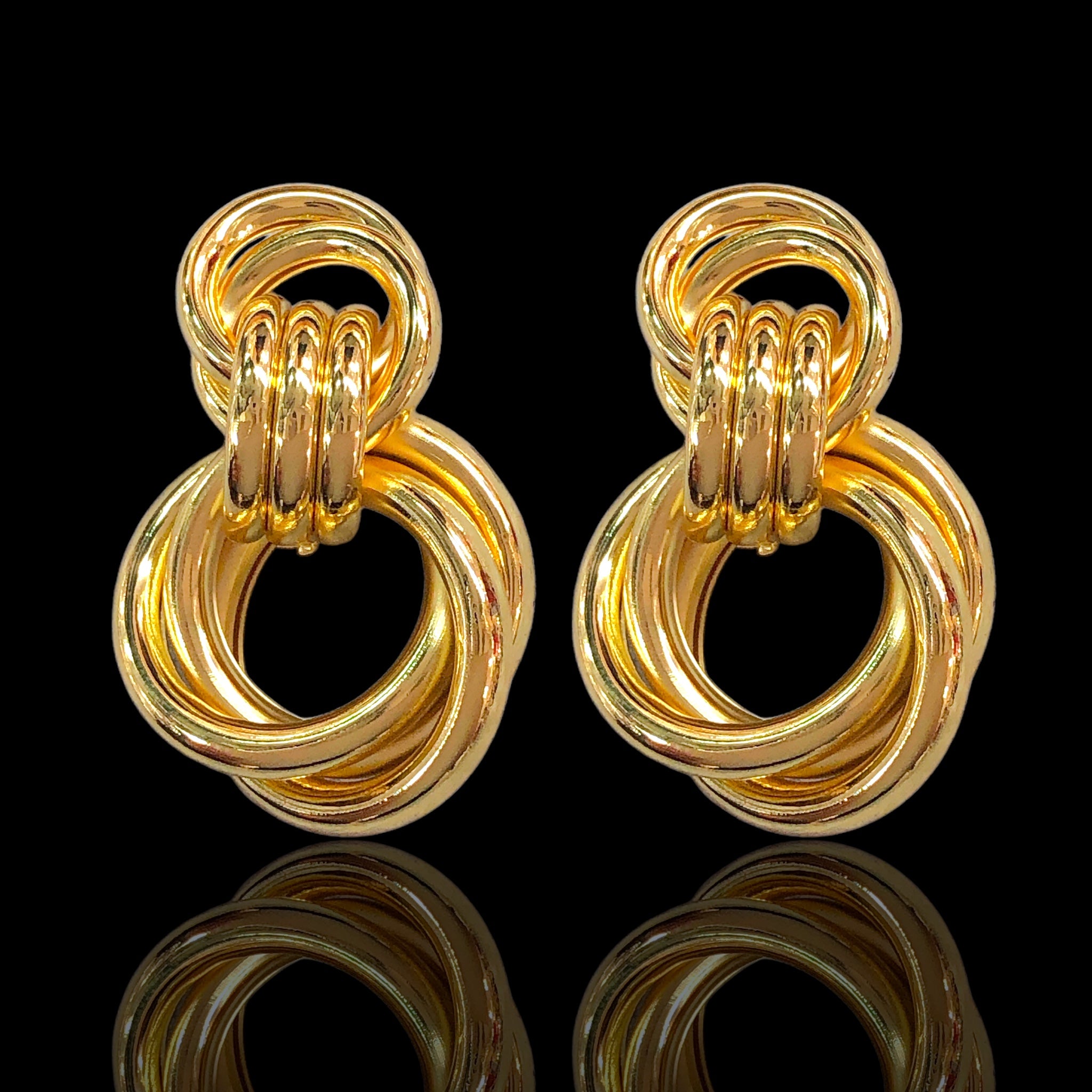 Oro Laminado Gold Filled Venetian Royal Knot Stud Earrings