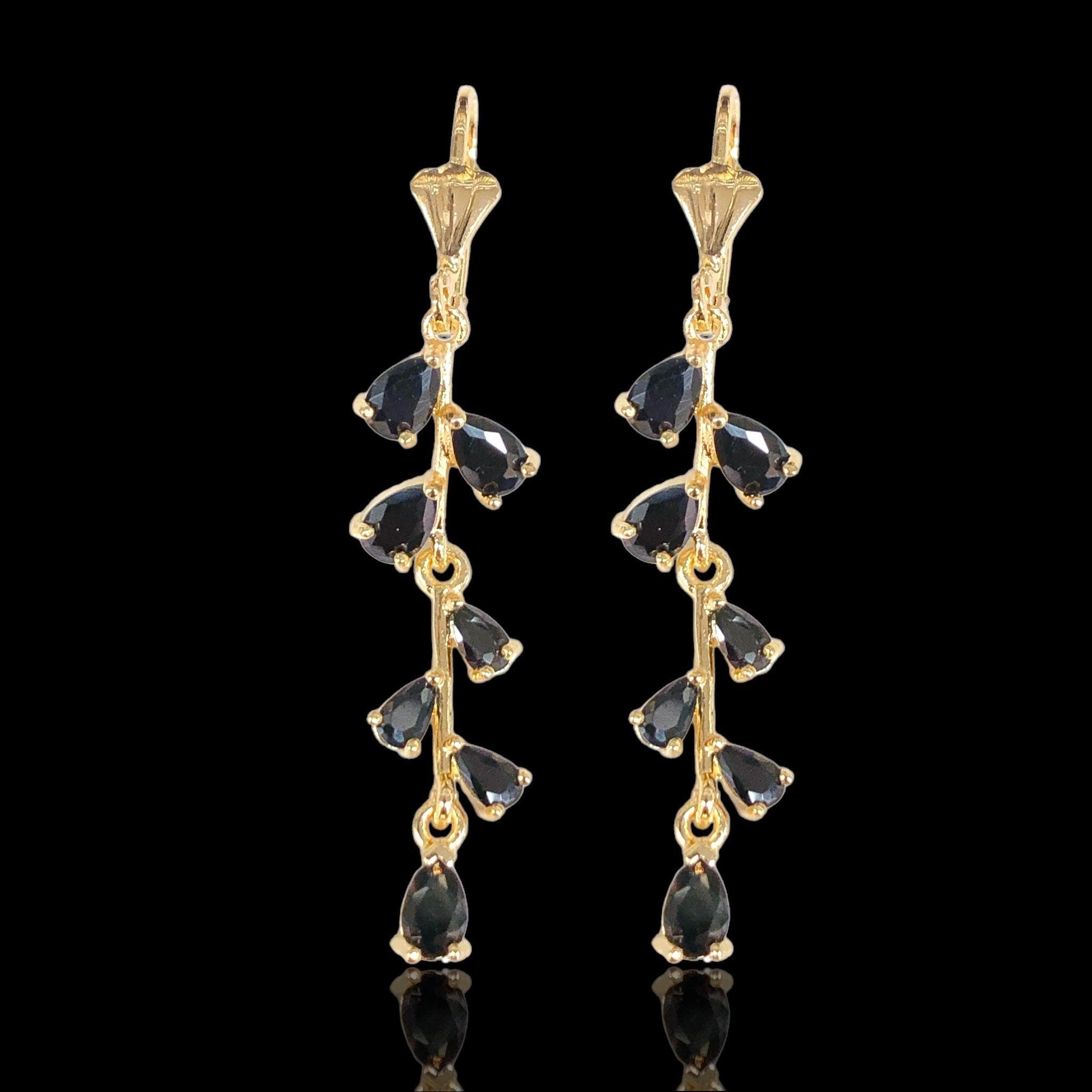 Oro Laminado Gold Filled Venetian Sparkling CZ Dangle Earrings