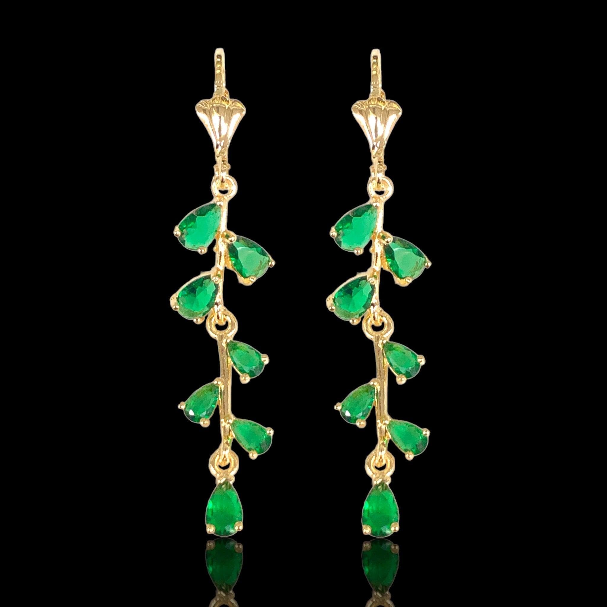 Oro Laminado Gold Filled Venetian Sparkling CZ Dangle Earrings