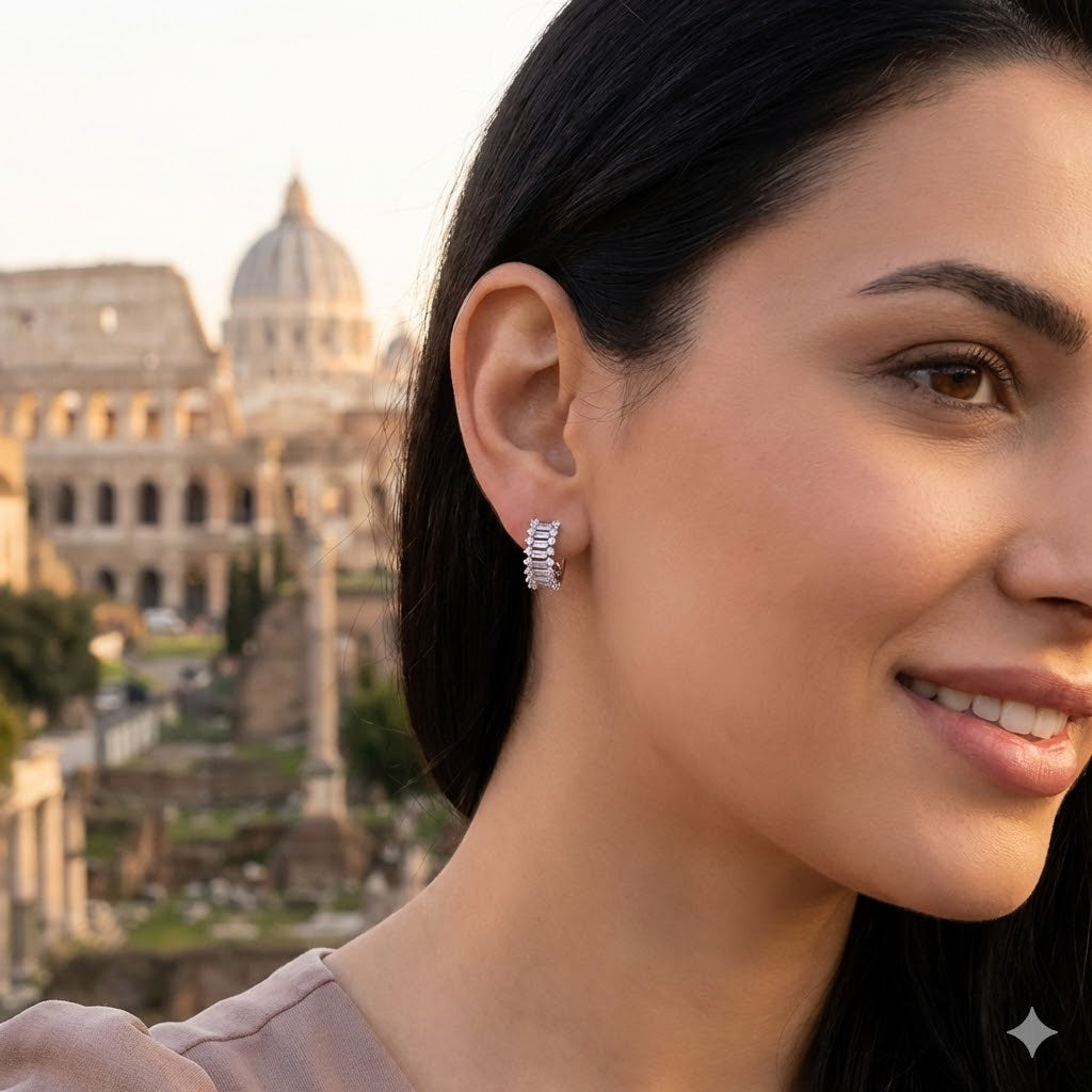 Oro Laminado Gold Filled Venice Chic Zirconia Earrings