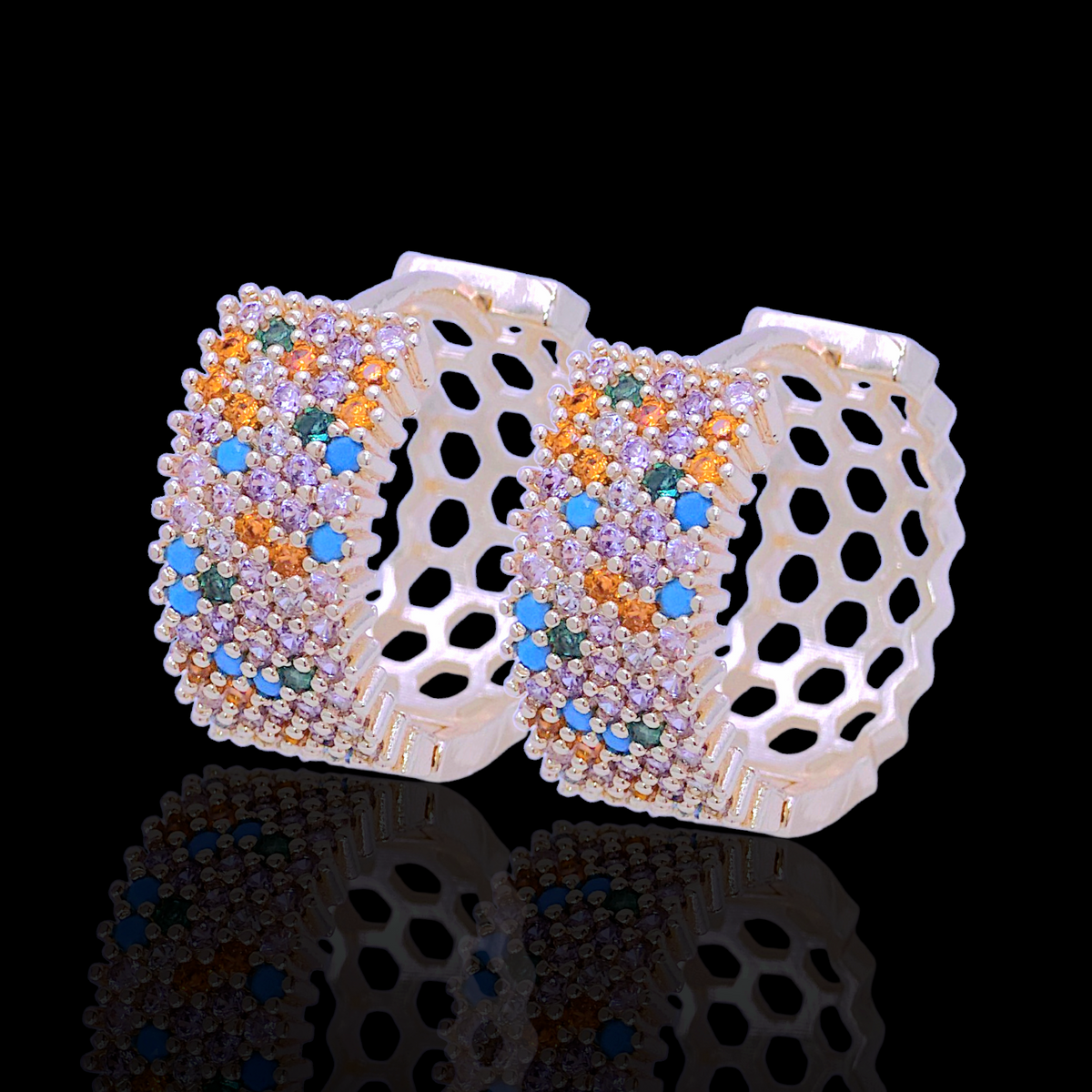 Oro Laminado Gold Filled Vienna Royal Sparkle Earrings