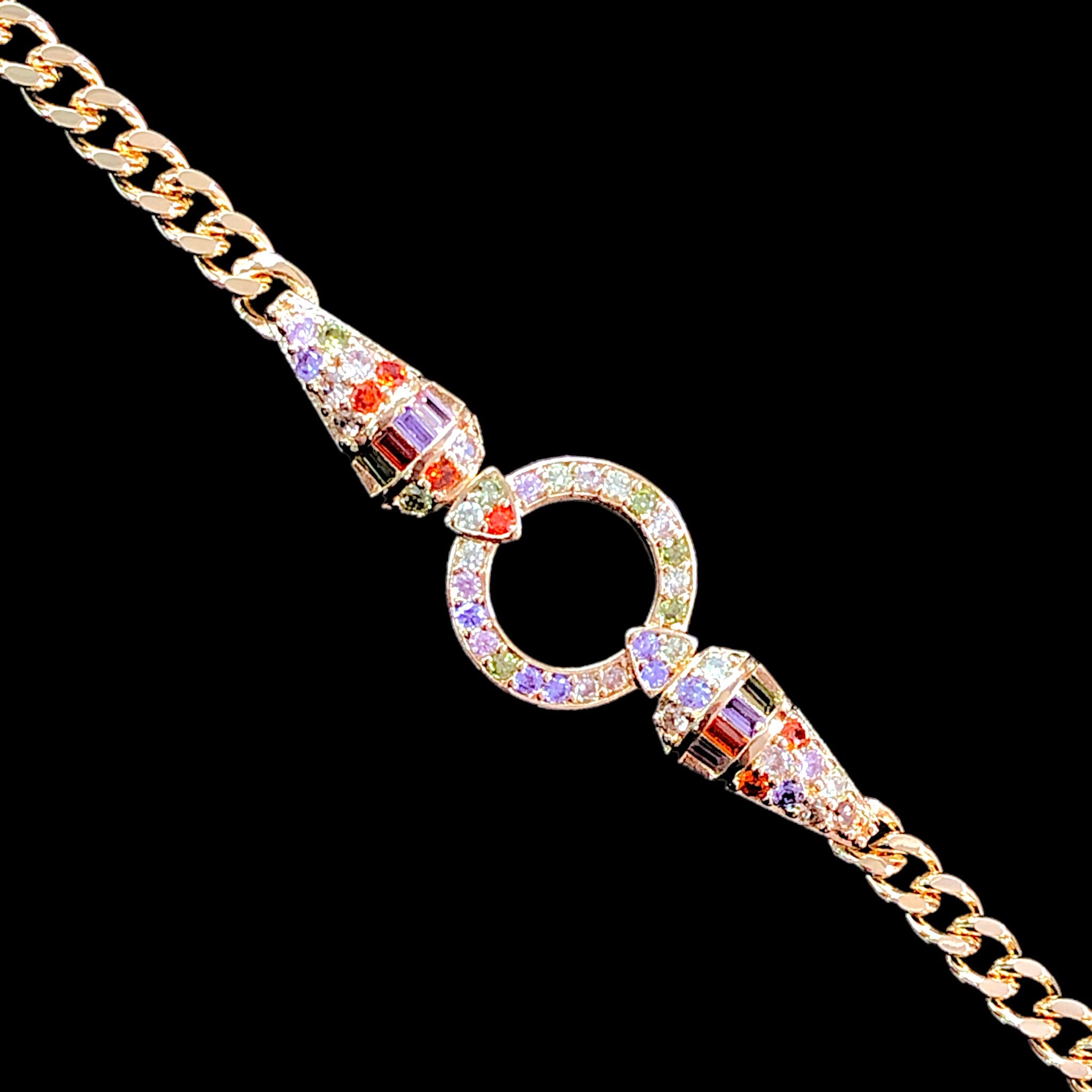 Oro Laminado Gold Filled Zurich Timeless Circle CZ Bracelet