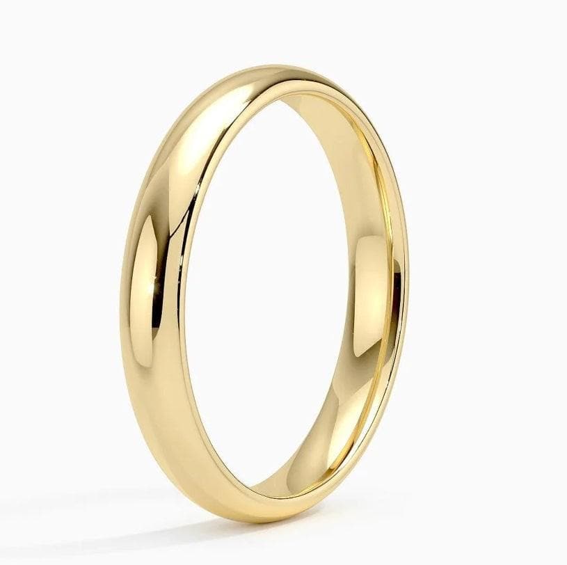 Oro Laminado Stainless Steel 3mm Classic Gold Band Ring