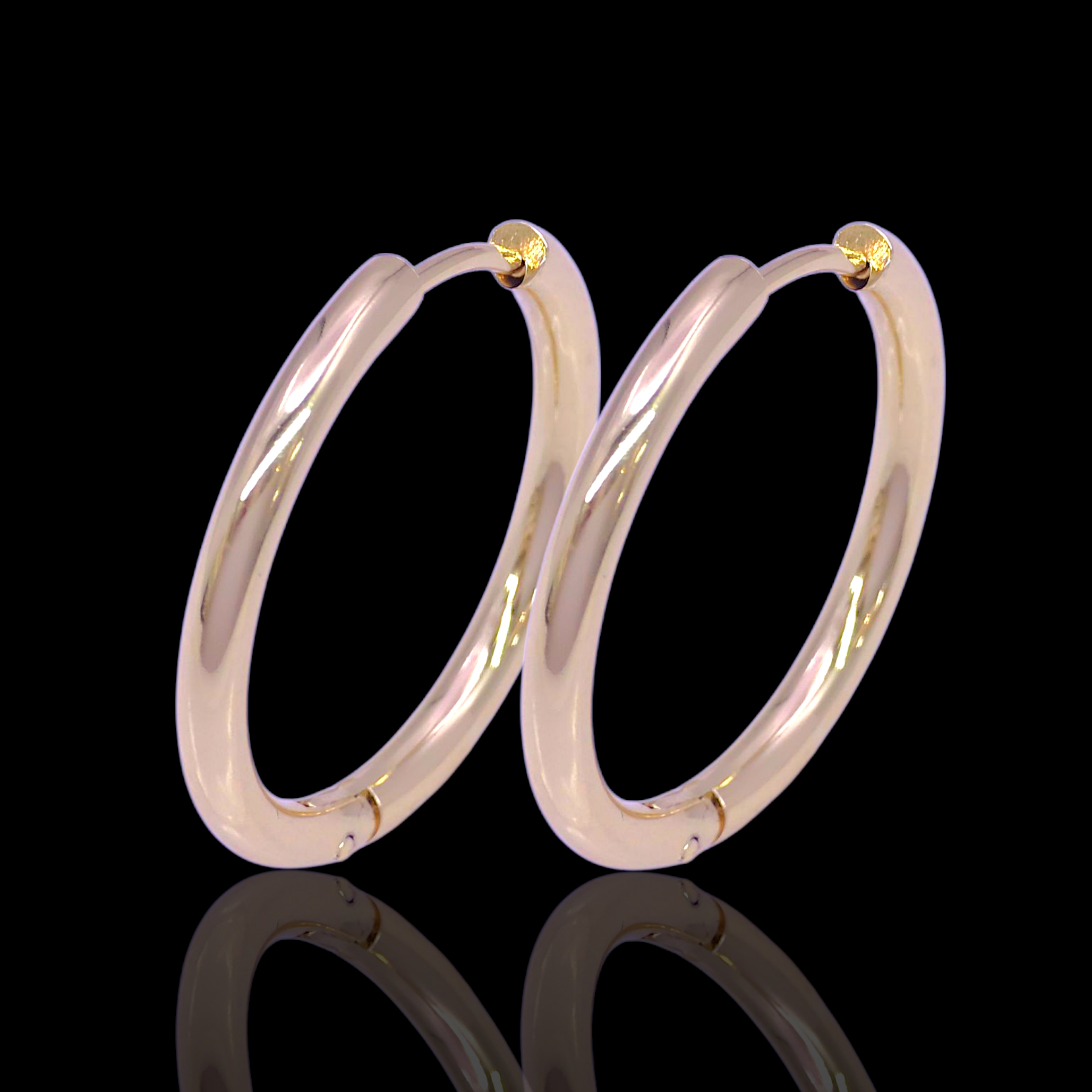 Oro Laminado Stainless Steel Classic Emilia Hoop Earrings