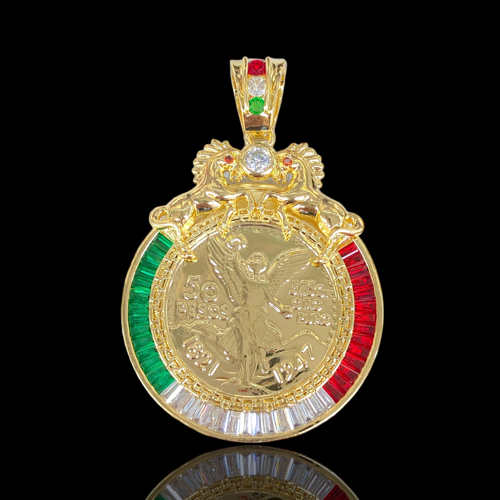 18K Gold Filled CZ Horse Frame Centenario