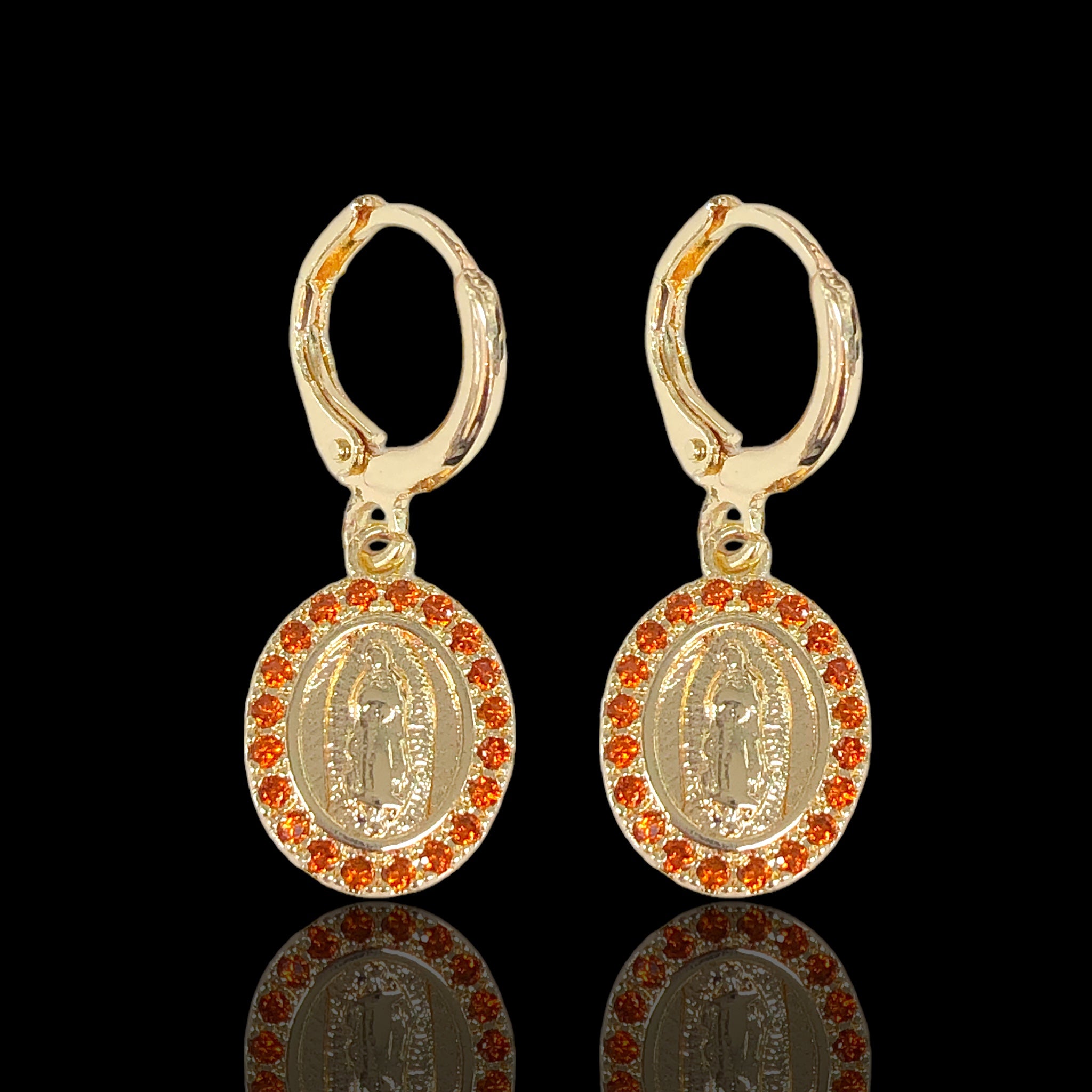 18K Gold Filled Brazilian Guadalupe Dangle Earrings- kuania oro laminado