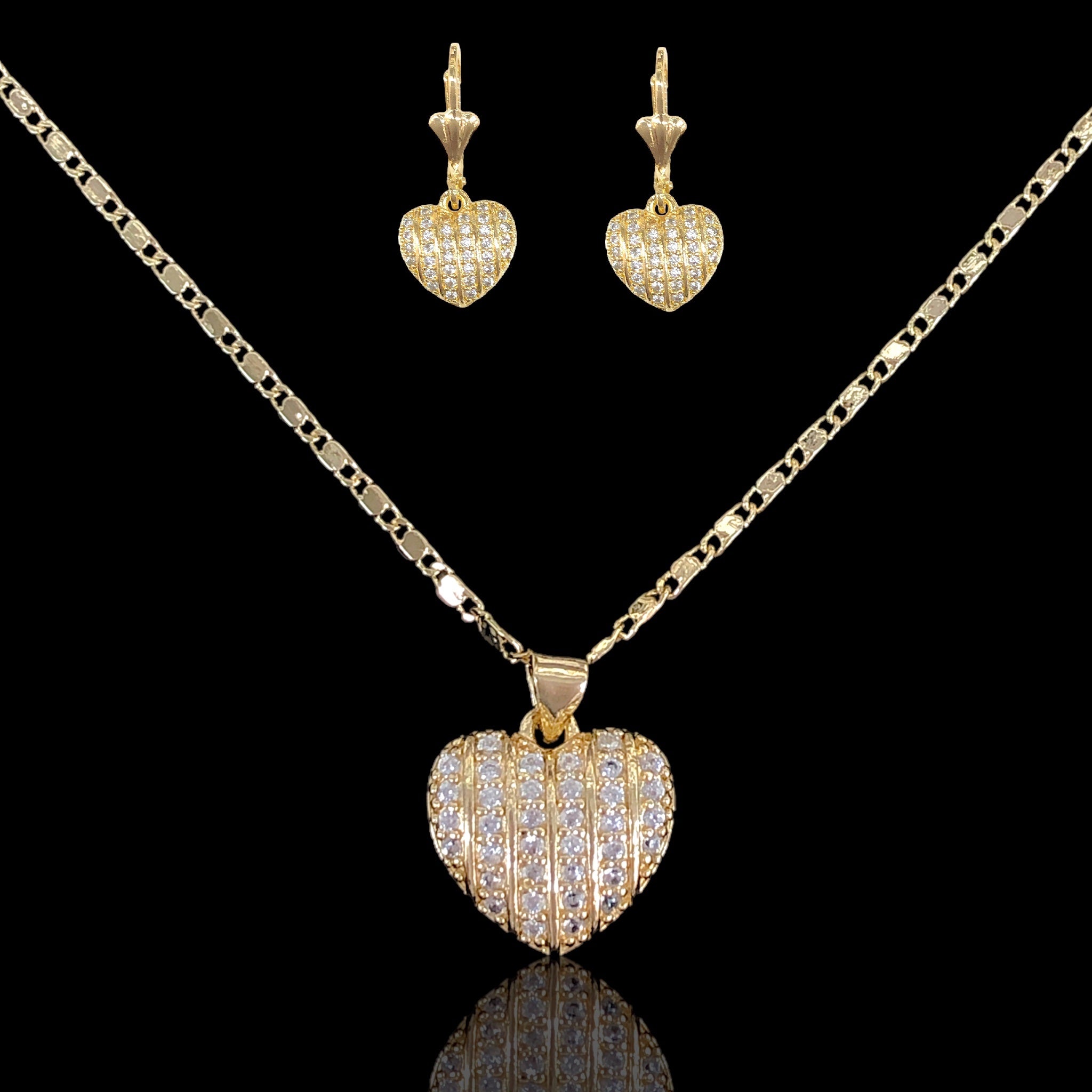 18K Gold Filled Heart of Venice Set- kuania oro laminado