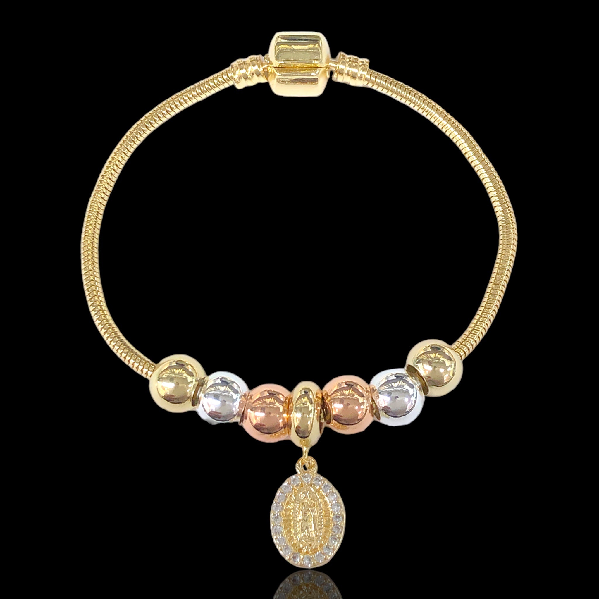 18k Gold Filled Tricolor Guadalupe Pandora Bracelet