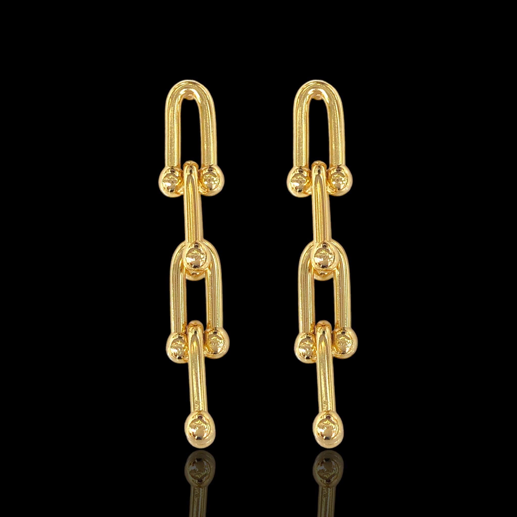 316L Stainless Steel Venetian U-Link Dangle Earrings