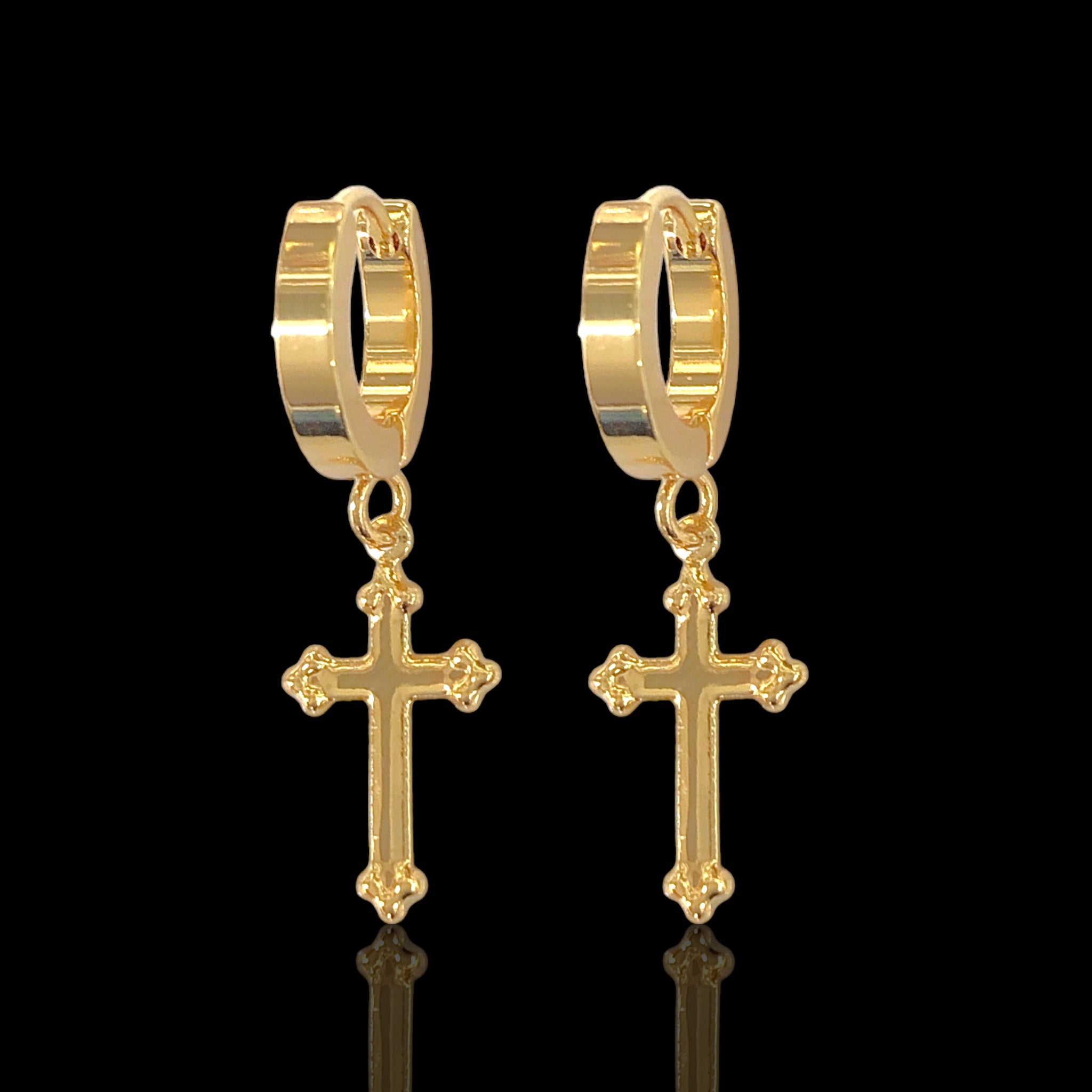 316L Stainless Steel Vatican Cross Dangle Earrings