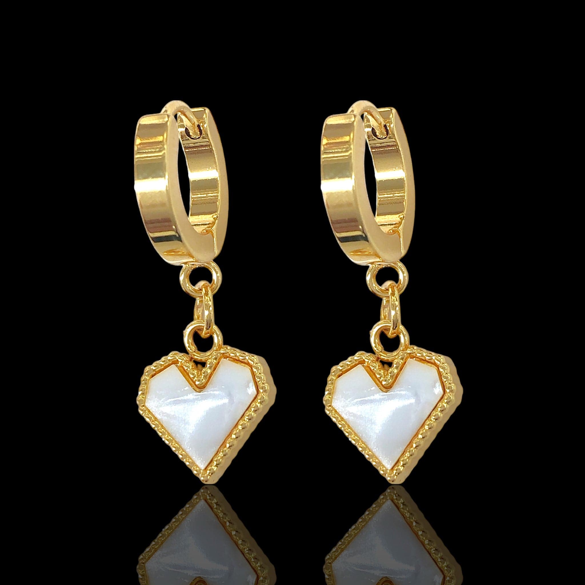 316L Stainless Steel Venetian Dangle Heart Earrings