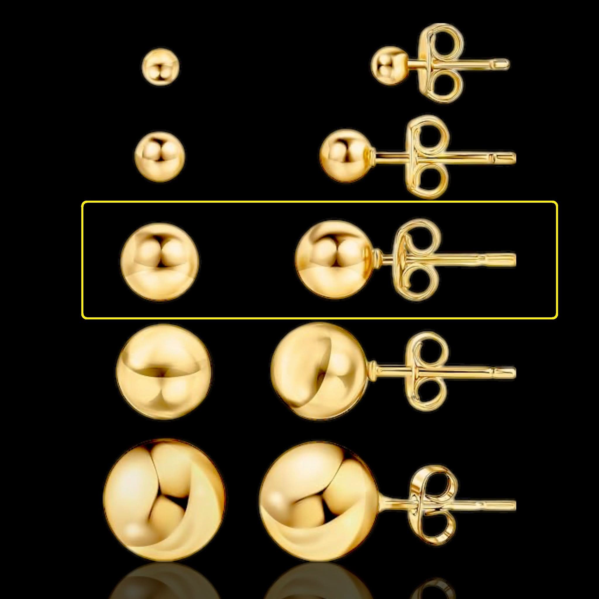 Gold Filled Oro Laminado Ball Stud Earrings