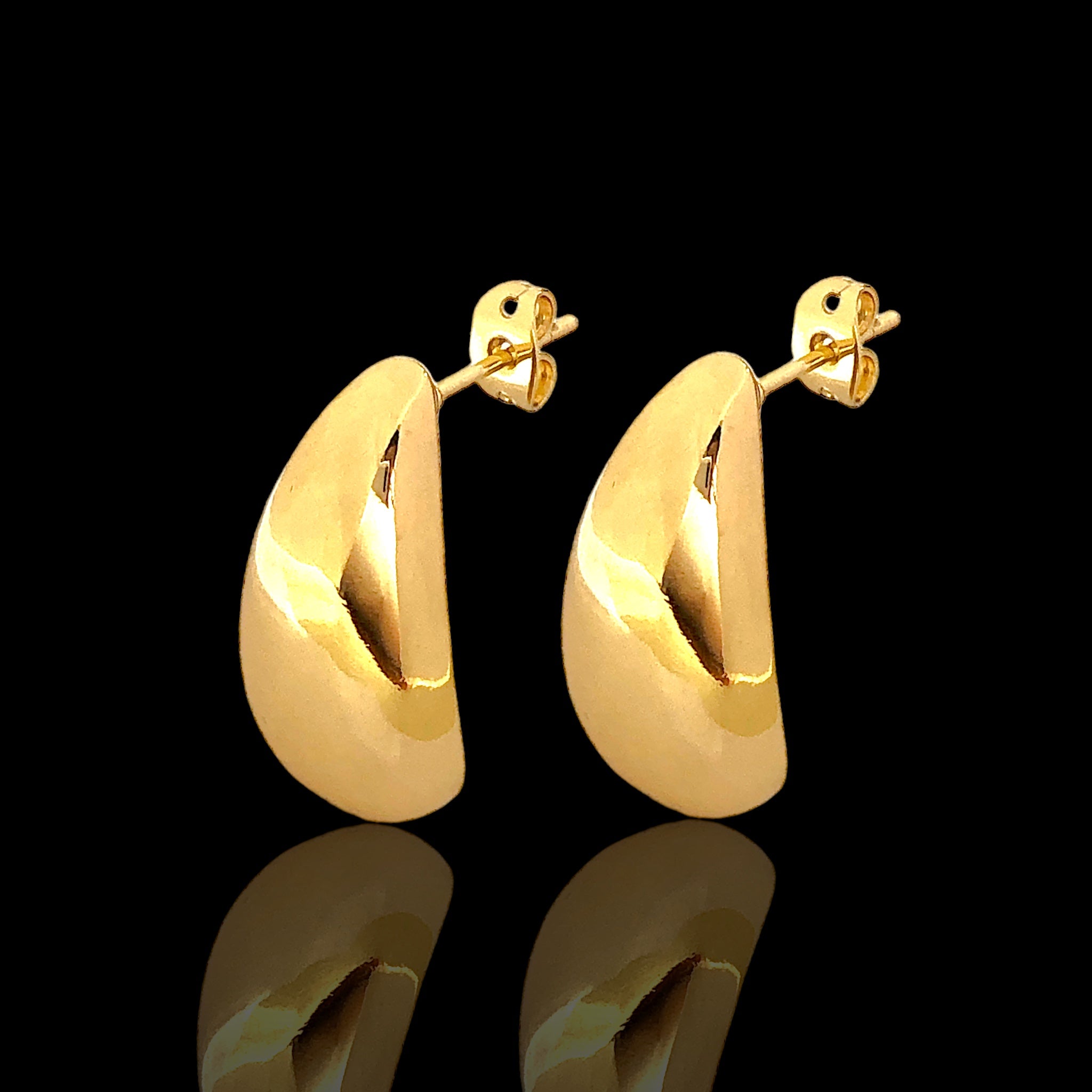 18K Gold-Filled Puffy Golden Cloud Earrings