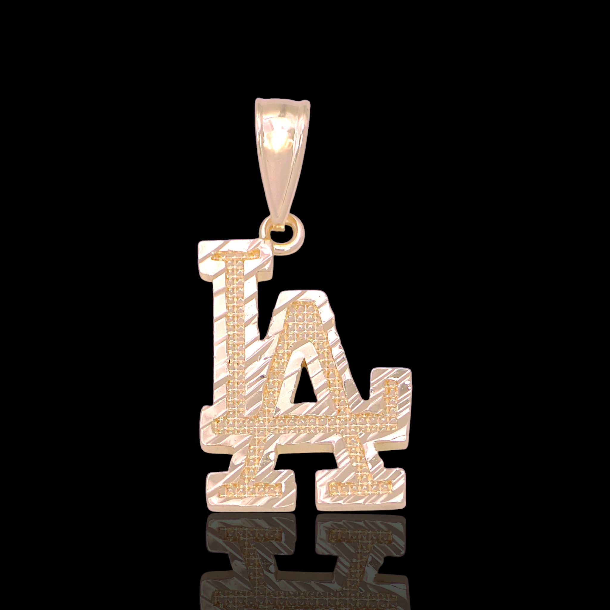 Gold Filled Oro Laminado Diamond Cut Los Angeles Pendant