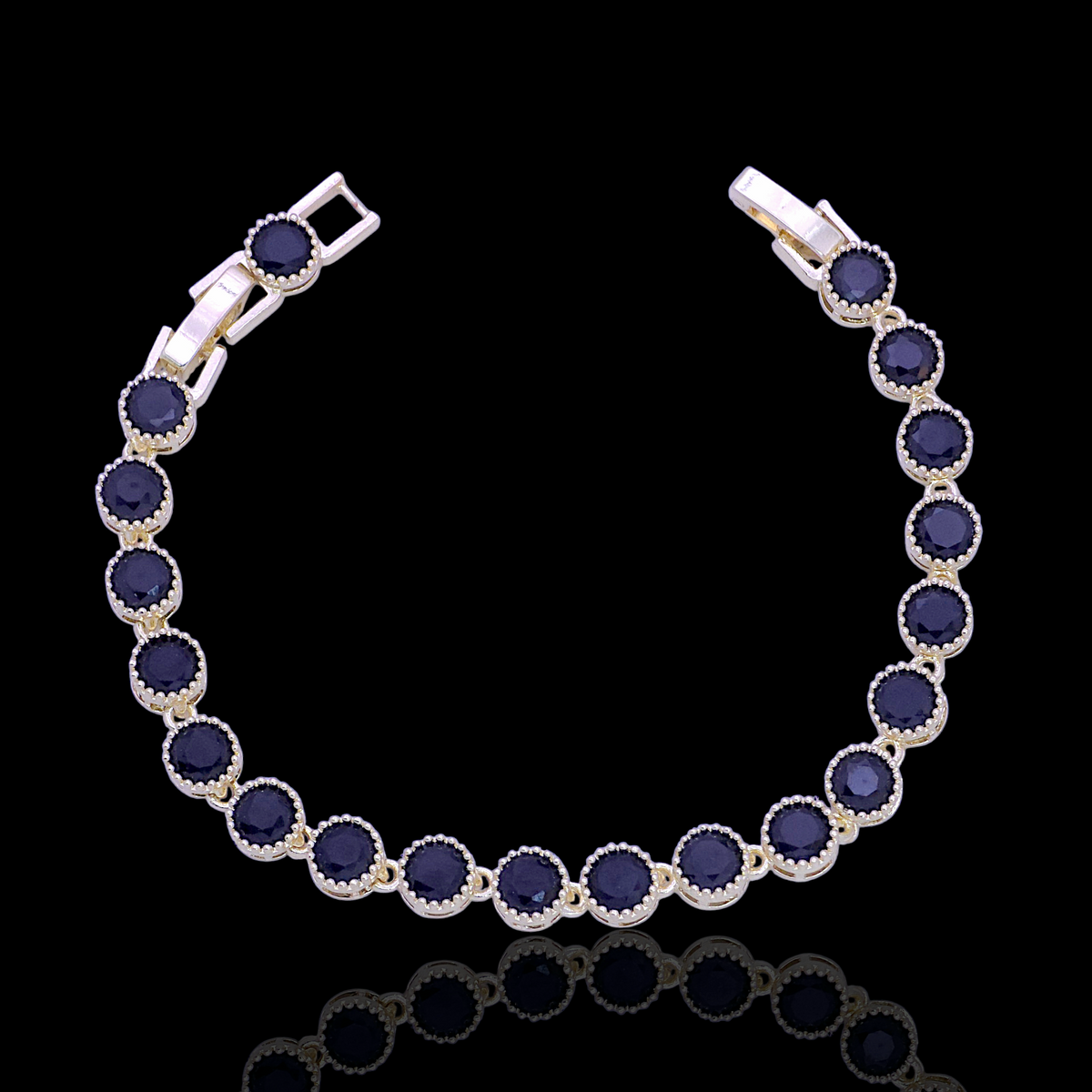 Oro Laminado Gold Filled Florencia Gem Tennis Bracelet