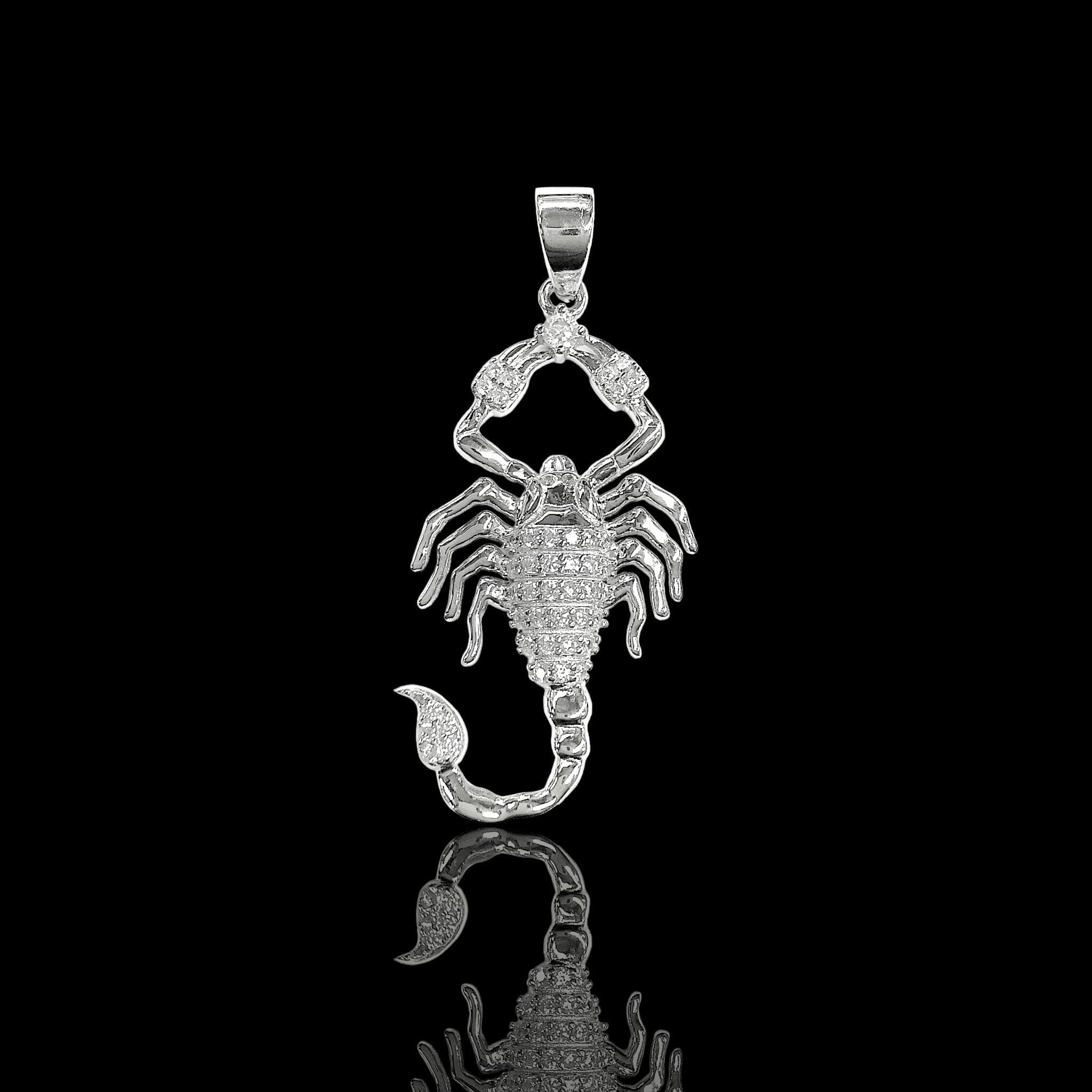 925 Sterling Silver Fancy CZ Scorpion Pendant - Kuania 925 Sterling Silver