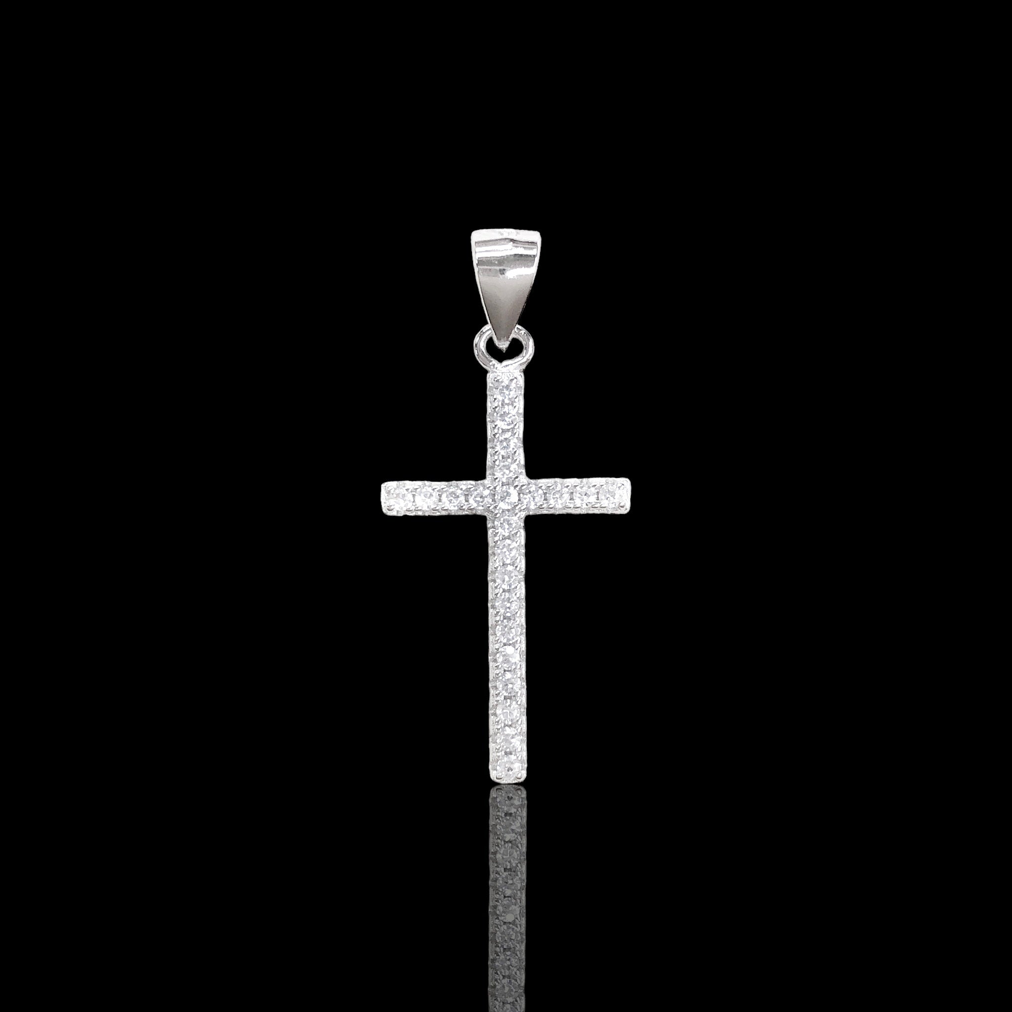 925 Sterling Silver CZ Cross Pendant - Kuania 925 Sterling Silver
