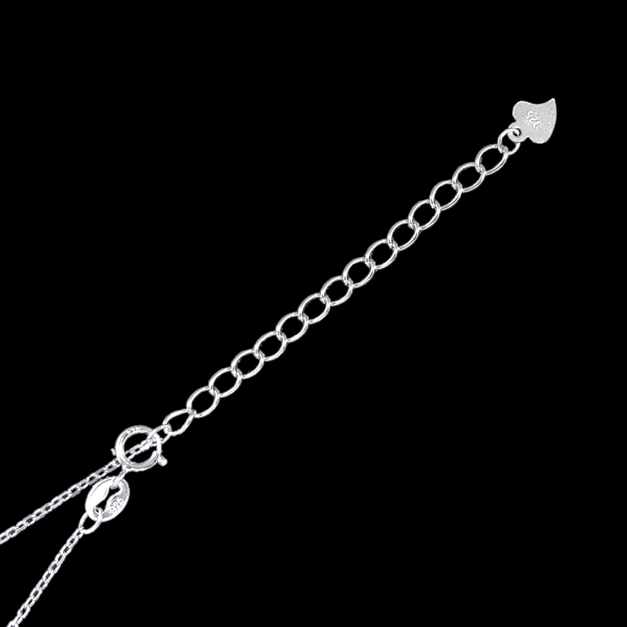 925 Sterling Silver CZ Heart and Key Adjustable Necklace - Kuania 925 Sterling Silver