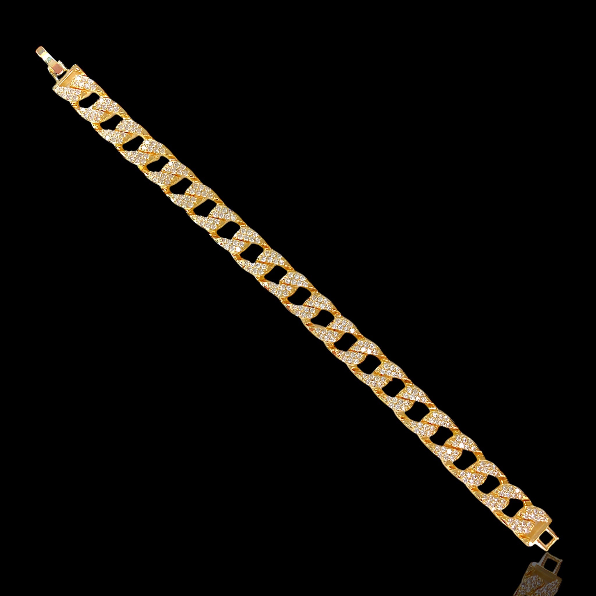 18k Gold Filled Iced Out Venetian Cuban CZ Bracelet