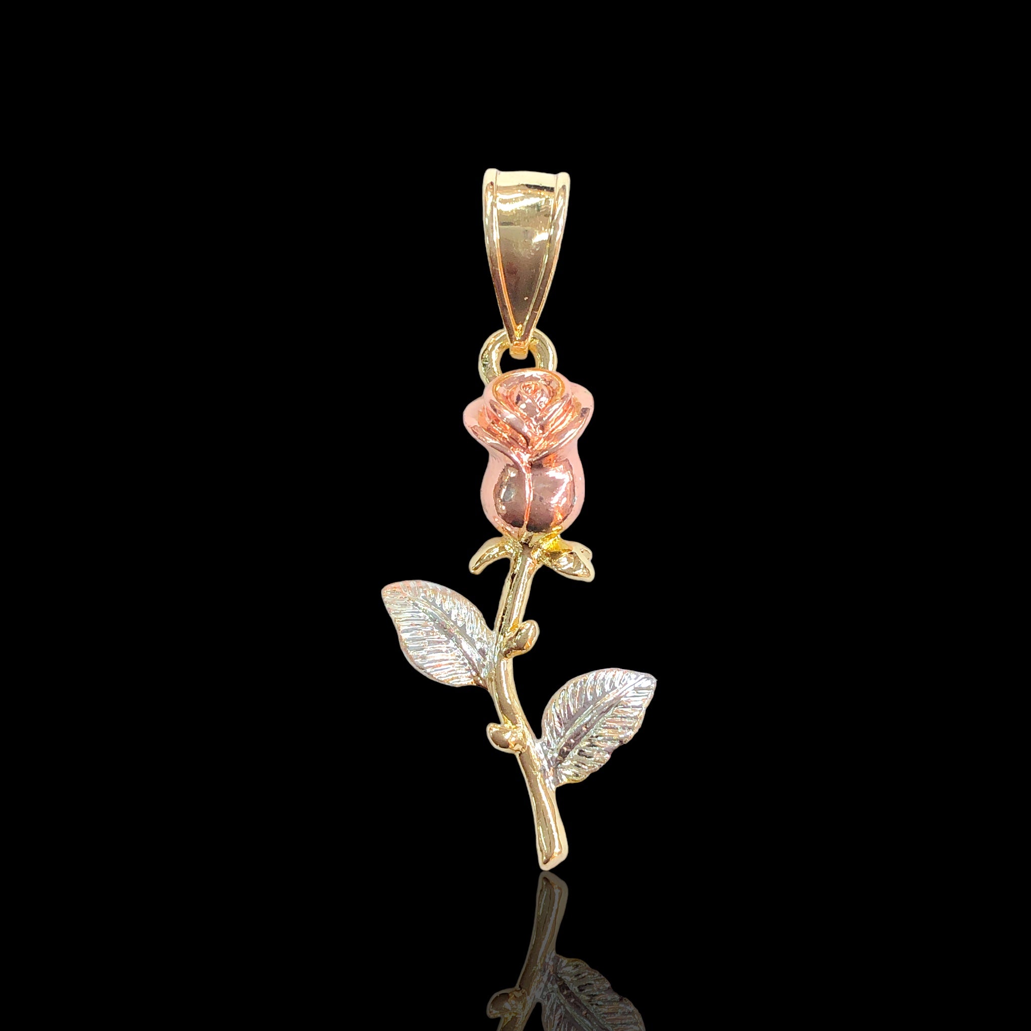 18K Gold-Filled Lady's Rose Pendant - Kuania Oro Laminado