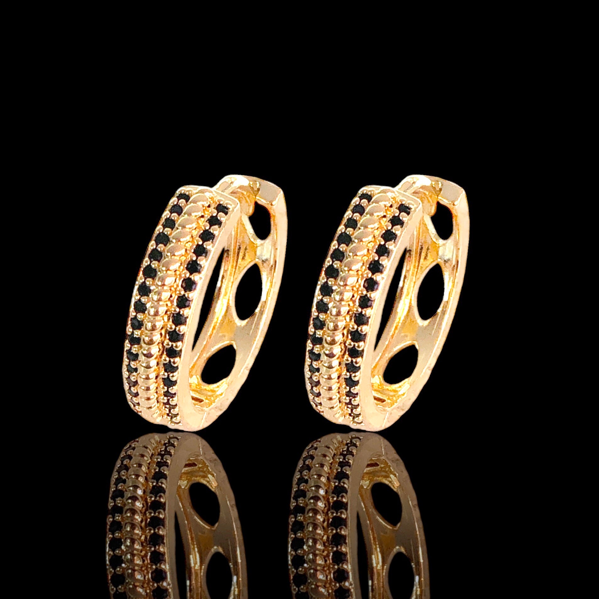 Gold Filled Oro Laminado Belize Twist CZ Earrings