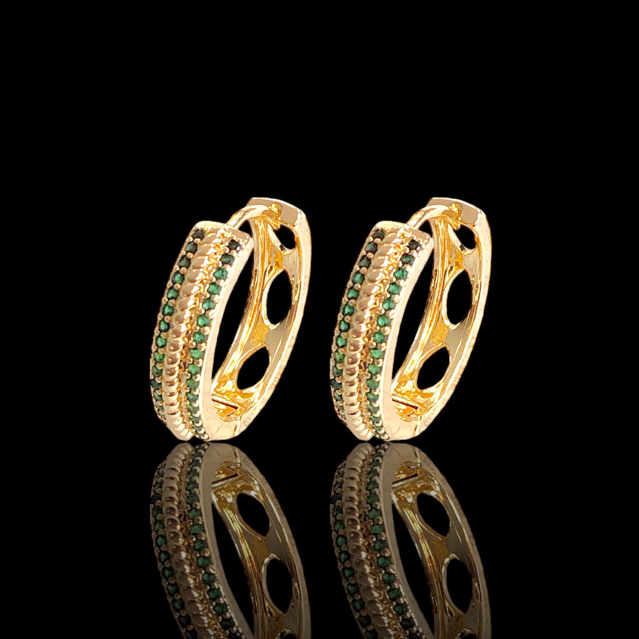 Gold Filled Oro Laminado Belize Twist CZ Earrings