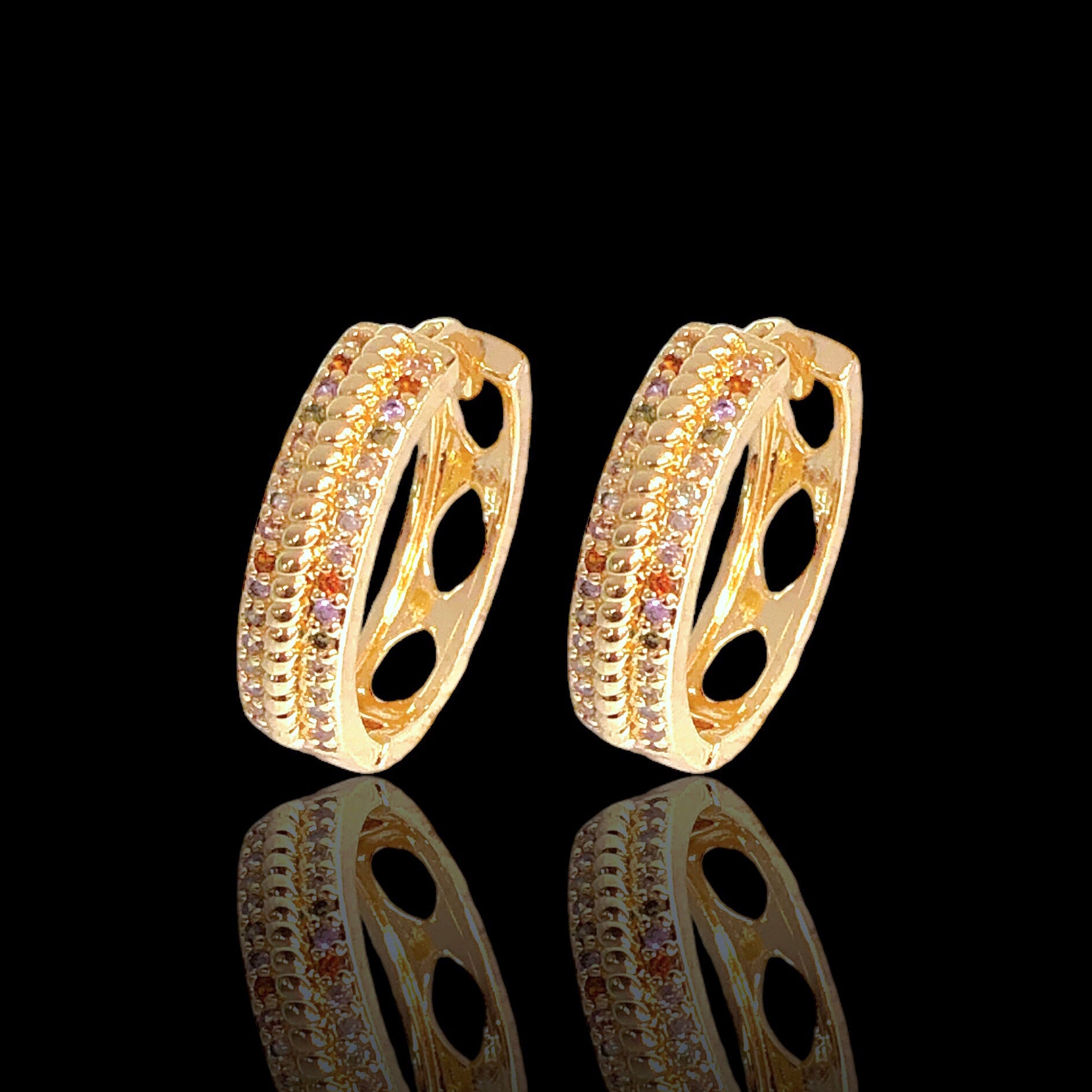 Gold Filled Oro Laminado Belize Twist CZ Earrings