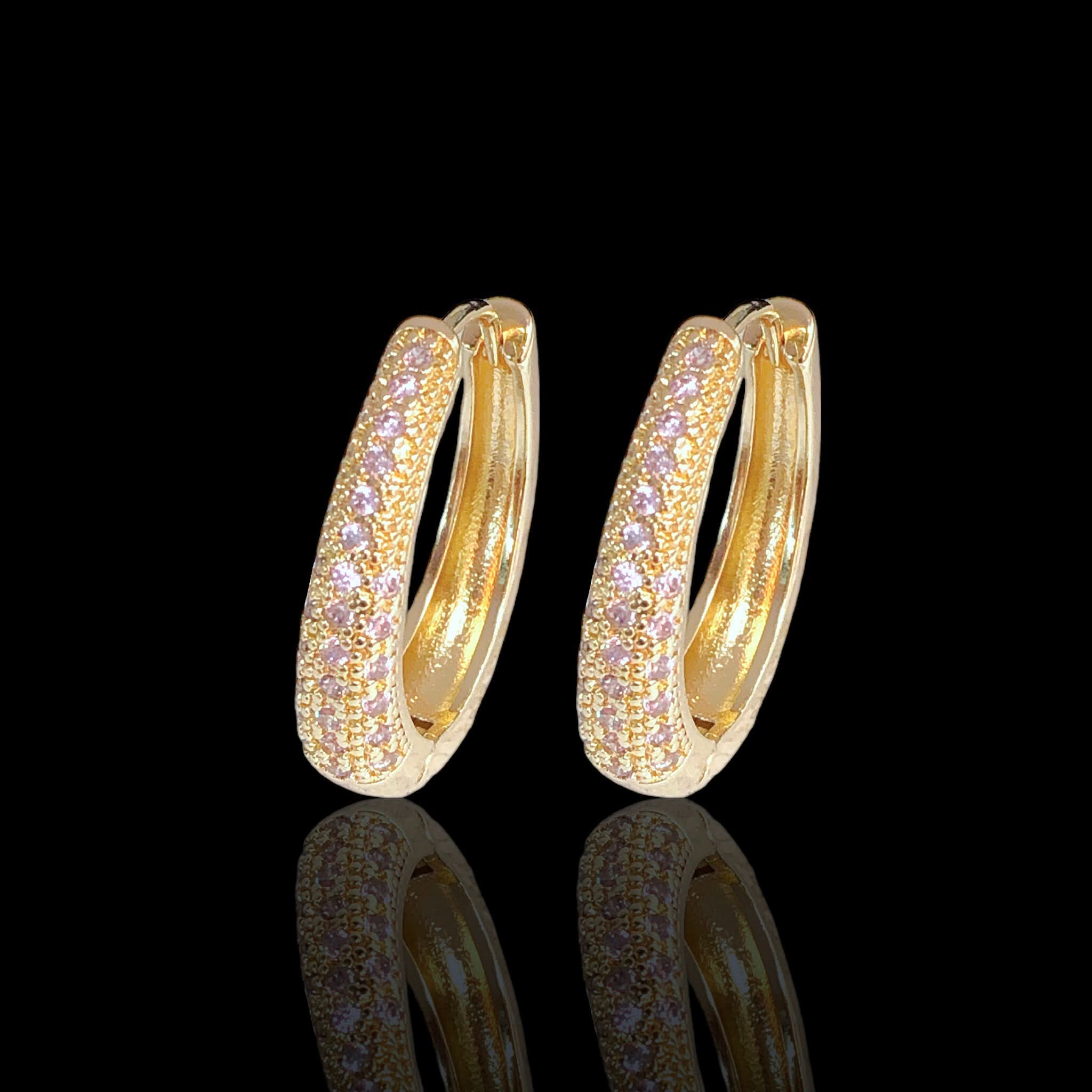 Oro Laminado Gold Filled Miranda Oval Cubic Zirconia Hoop